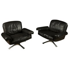 Vintage Pair of De Sede Ds 31 Swivel Lounge Chairs, Switzerland, circa 1970