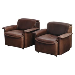 Vintage Pair Of De Sede DS12 Lounge Chairs From Switzerland, Circa 1970