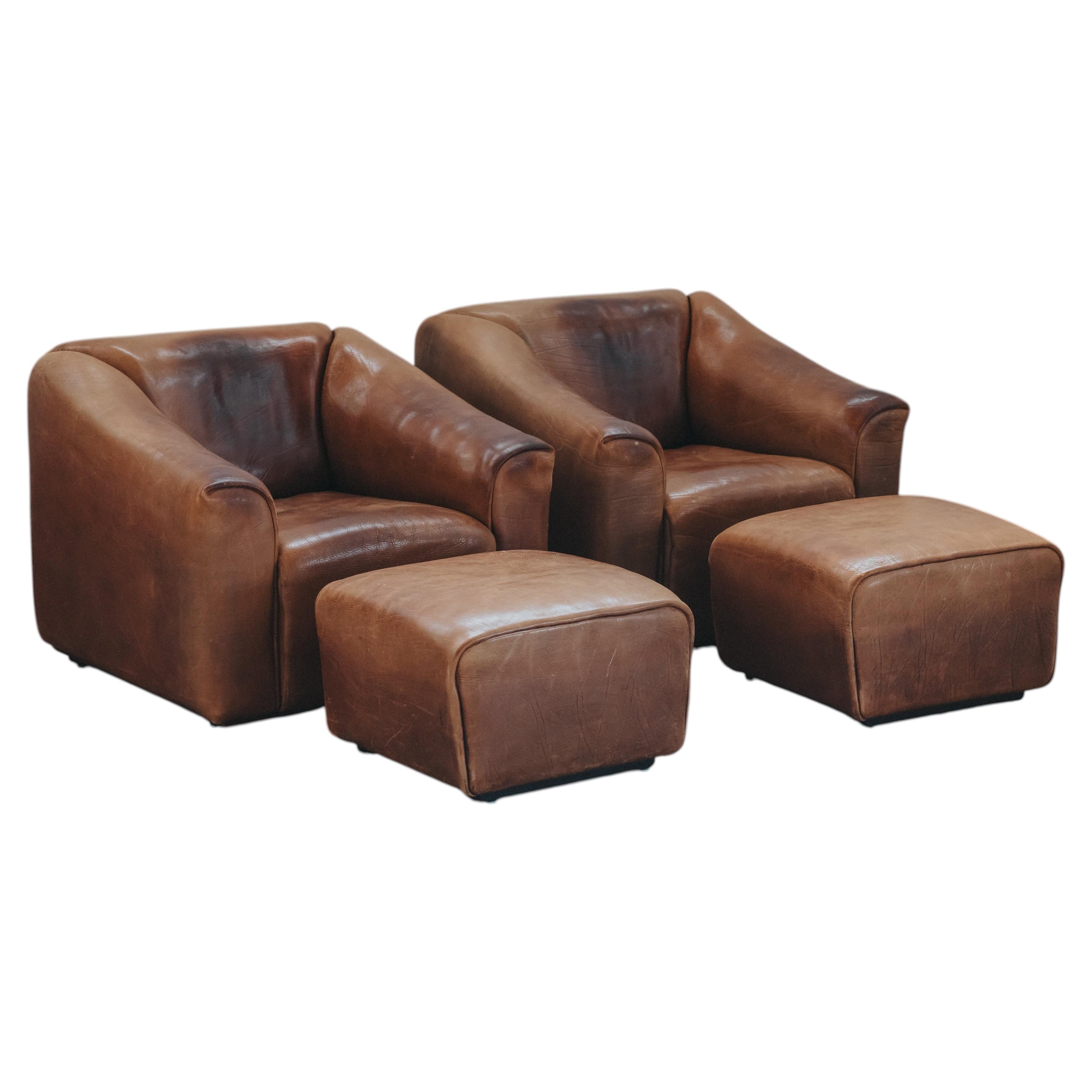 Vintage Pair Of De Sede DS47 Lounge Chairs From Switzerland, Circa 1970