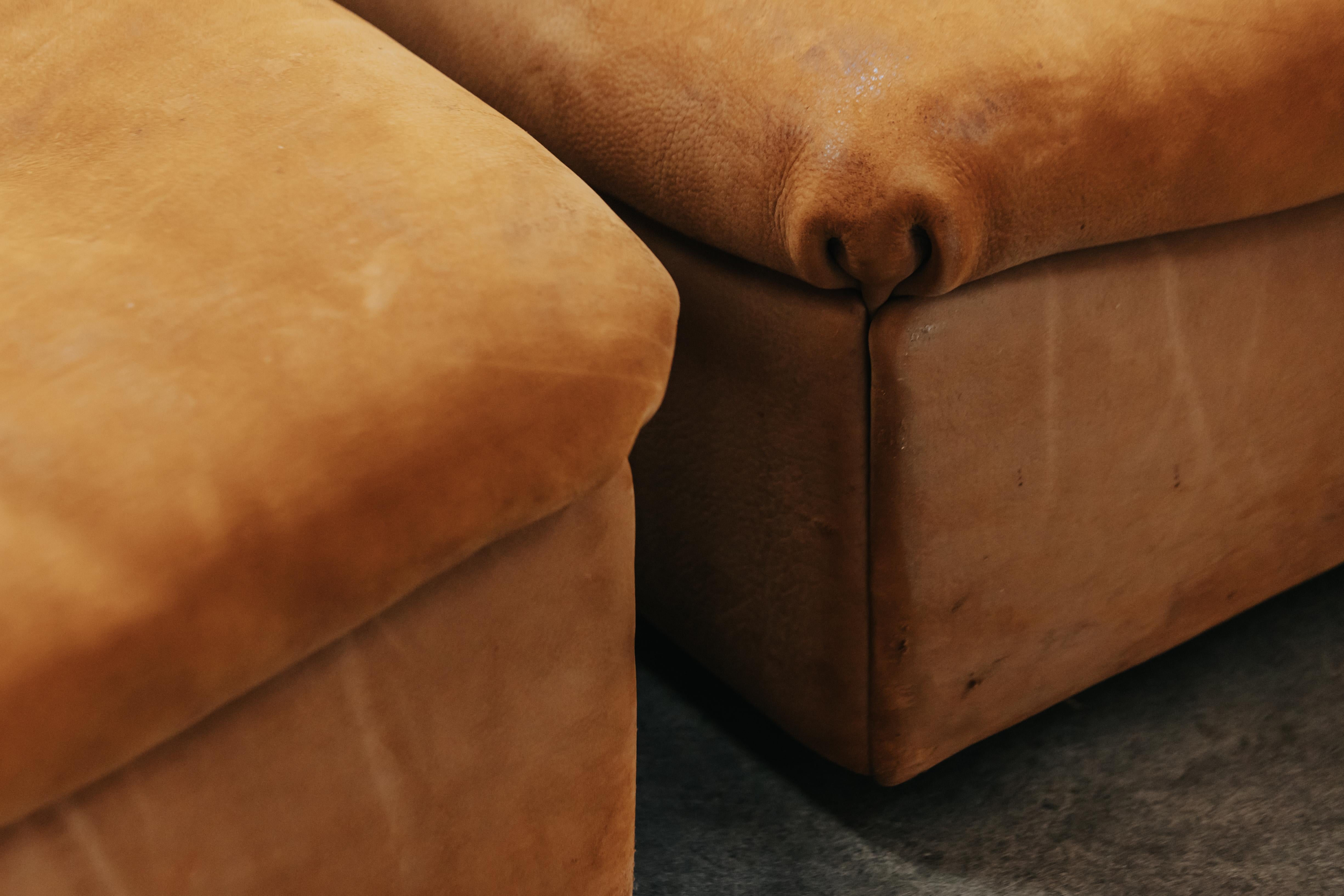 European Vintage Pair Of De Sede Lounge Chairs, Model DS46, From Switzerland, Circa 1970