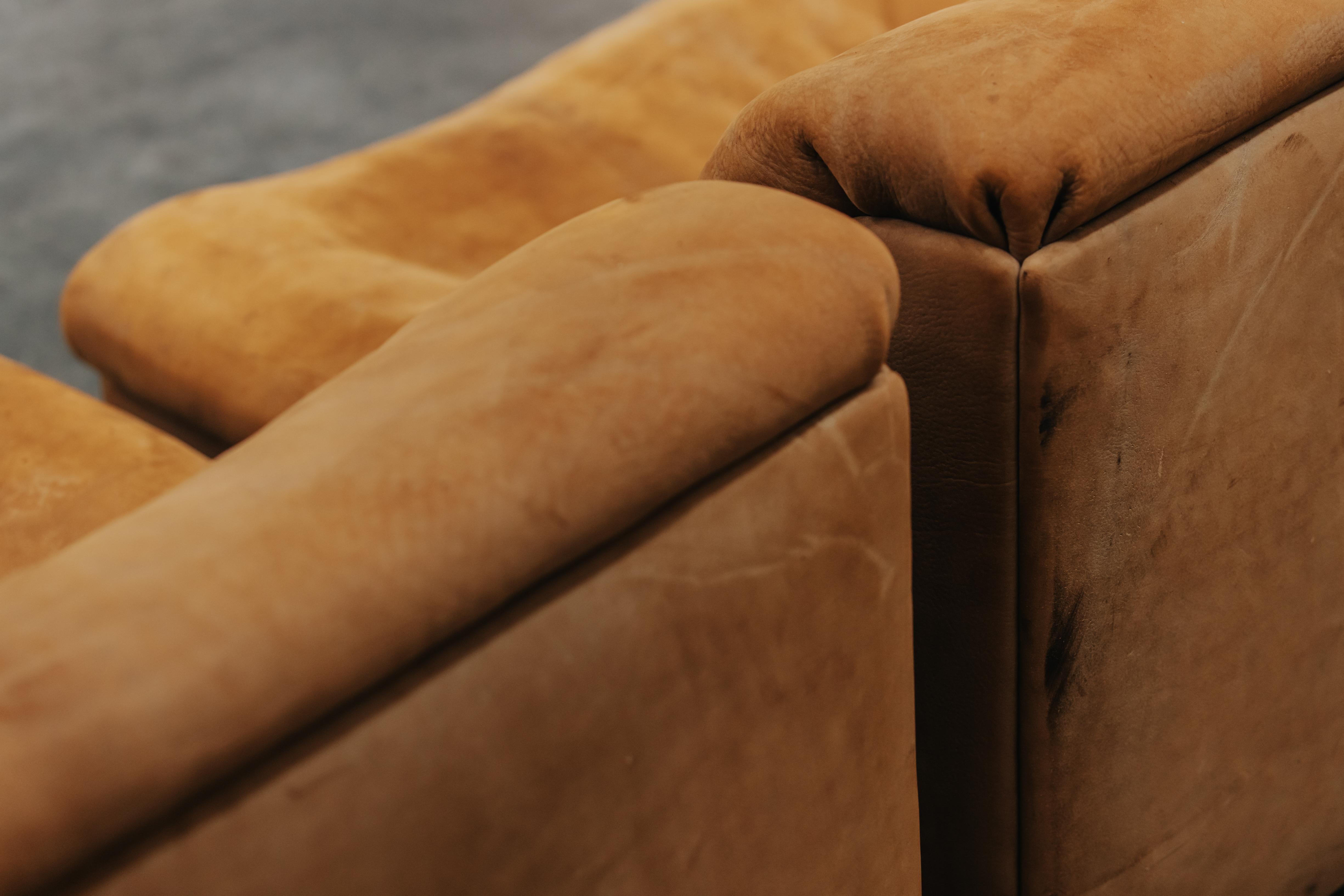 Vintage Pair Of De Sede Lounge Chairs, Model DS46, From Switzerland, Circa 1970 In Good Condition In Nashville, TN