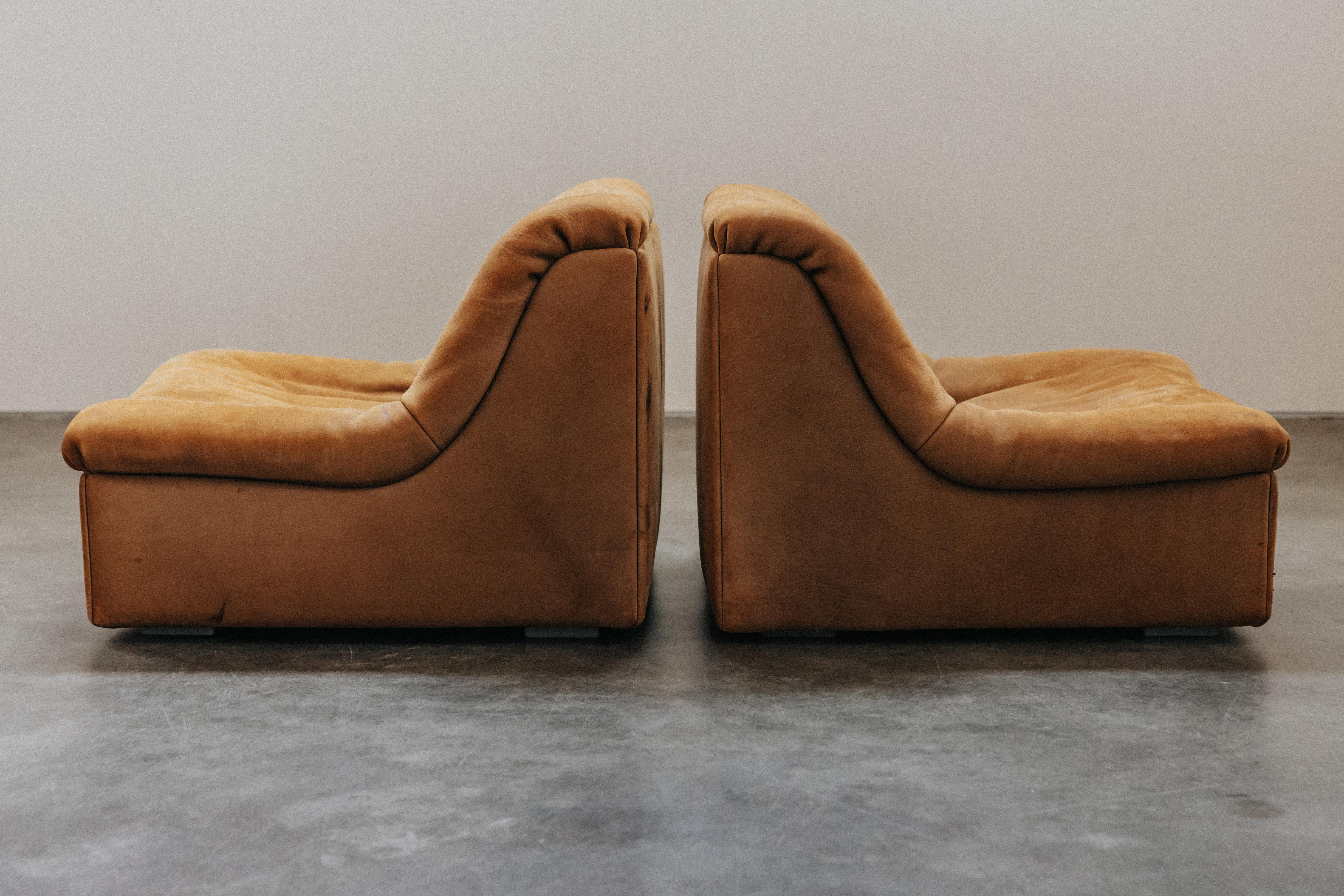 Late 20th Century Vintage Pair Of De Sede Lounge Chairs, Model DS46, From Switzerland, Circa 1970