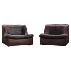 Vintage Pair Of De Sede Lounge Chairs, Model DS46, From Switzerland, Circa 1970