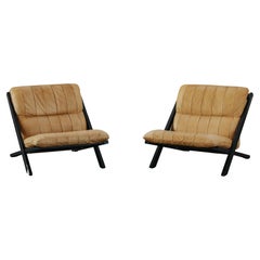Vintage pair Of De Sede Lounge Chairs, Model DS80, From Switzerland Circa 1970
