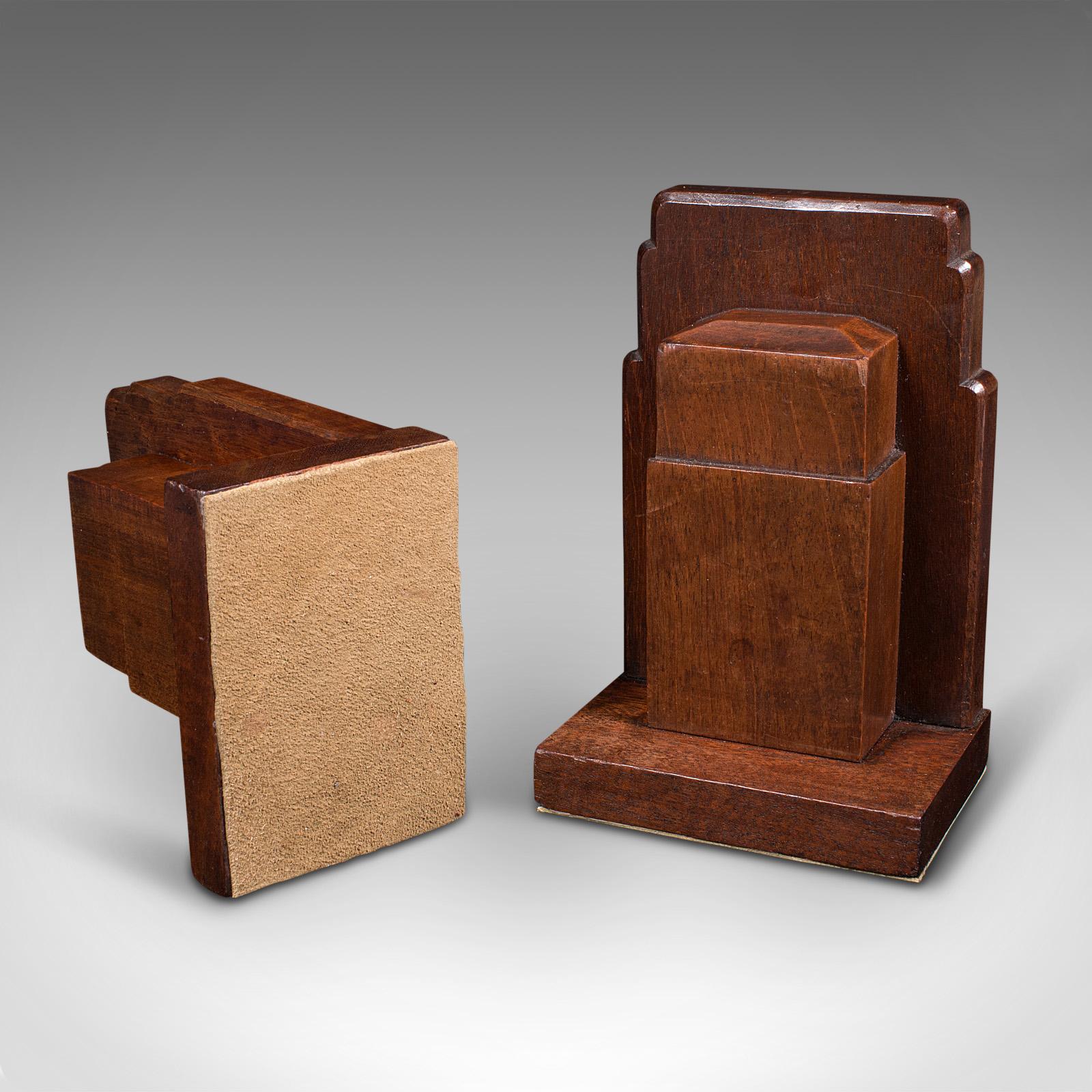 Vintage Pair of Decorative Bookends, English, Walnut, Gordon Russell, Circa 1930 For Sale 2