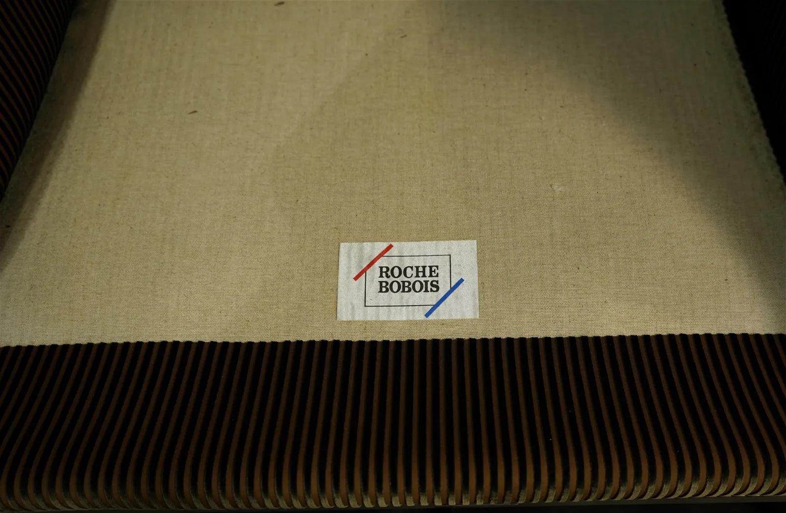 Tissu Paire vintage de fauteuils club design Roche Bobois en vente