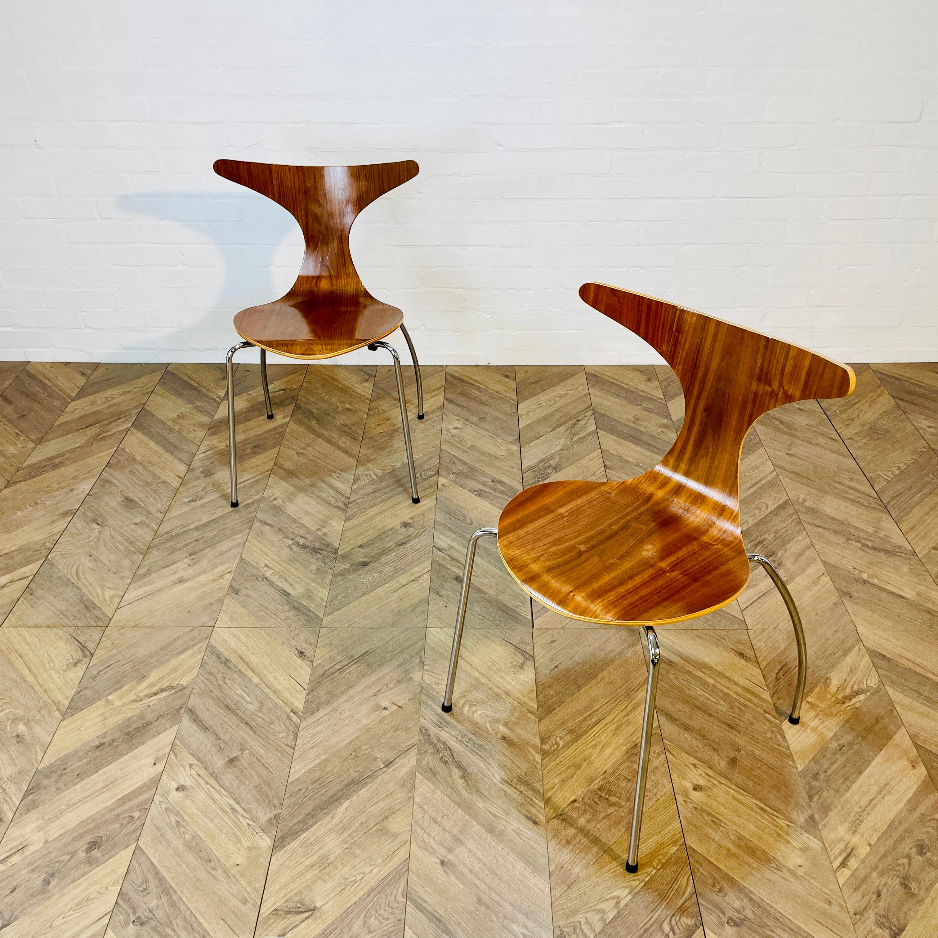 Late 20th Century Vintage Pair of 'Dolphin' Stacking Chairs by Bjarke Nielsen for Dan-Form Denmark For Sale