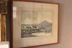 pair of vintage watercolours of Donegal Landscapes, Signed Irish