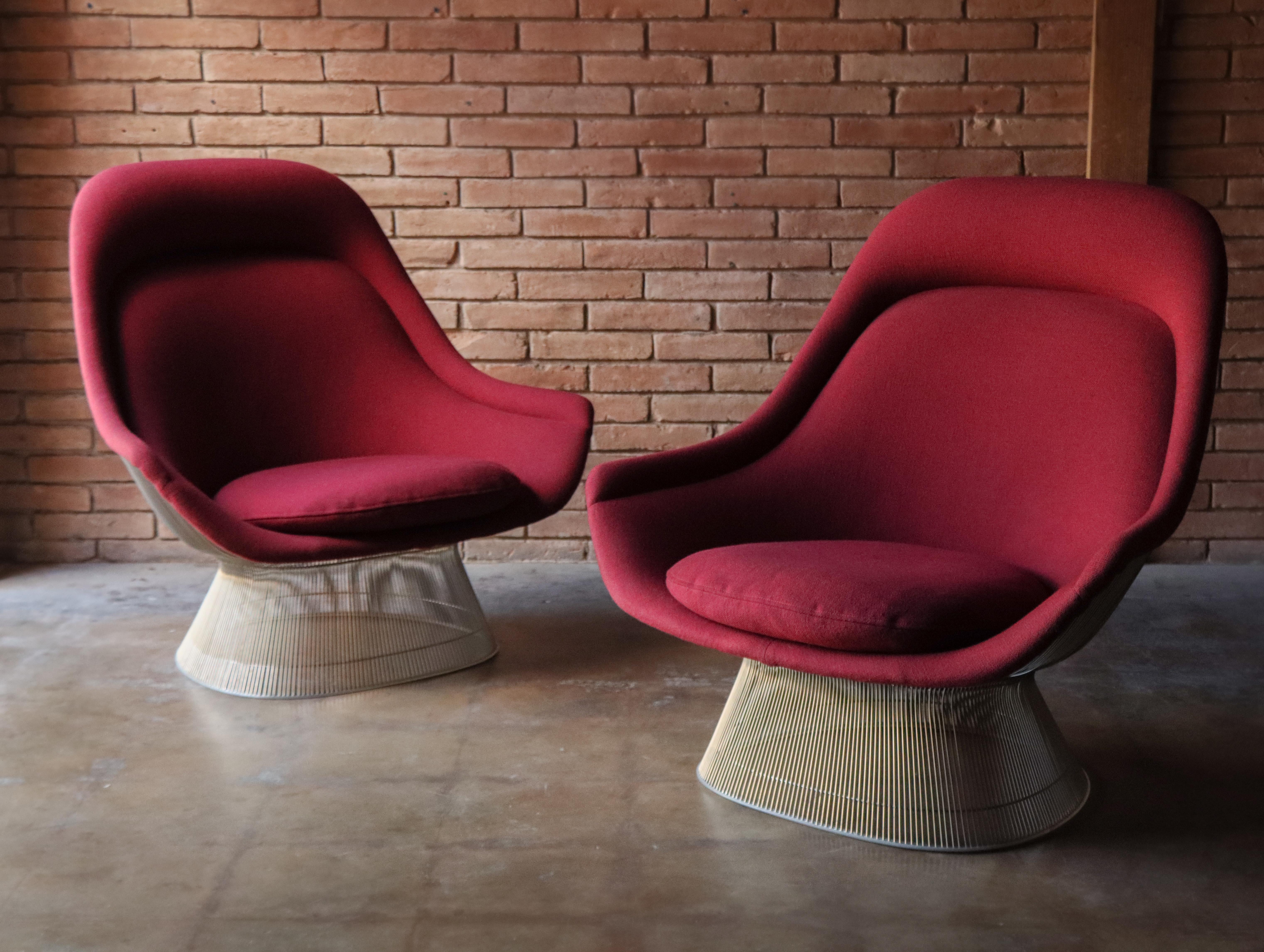 Vintage Pair of Easy Chairs by Warren Platner, Knoll International, Mid Century For Sale 2