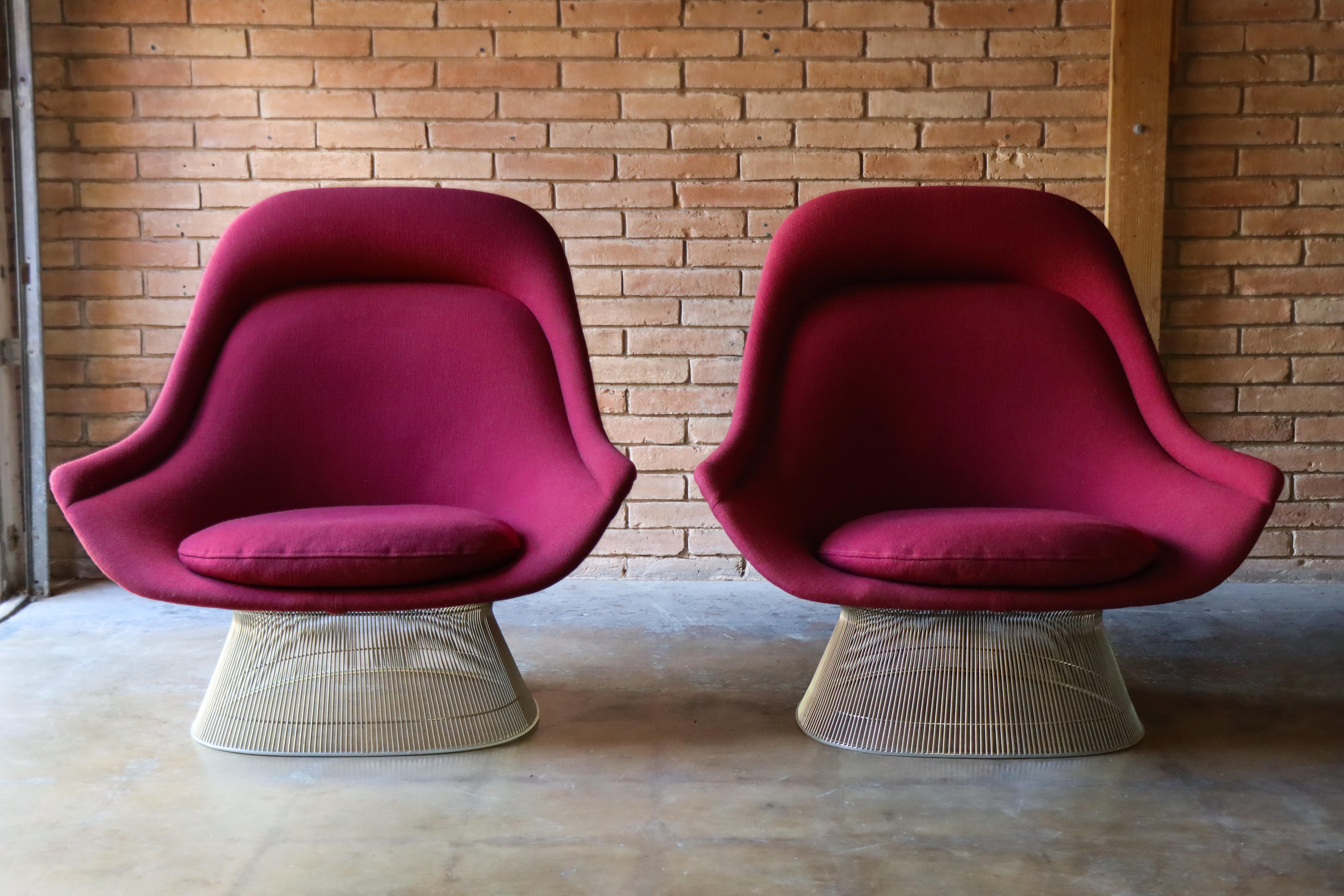 Vintage Pair of Easy Chairs by Warren Platner, Knoll International, Mid Century For Sale 3