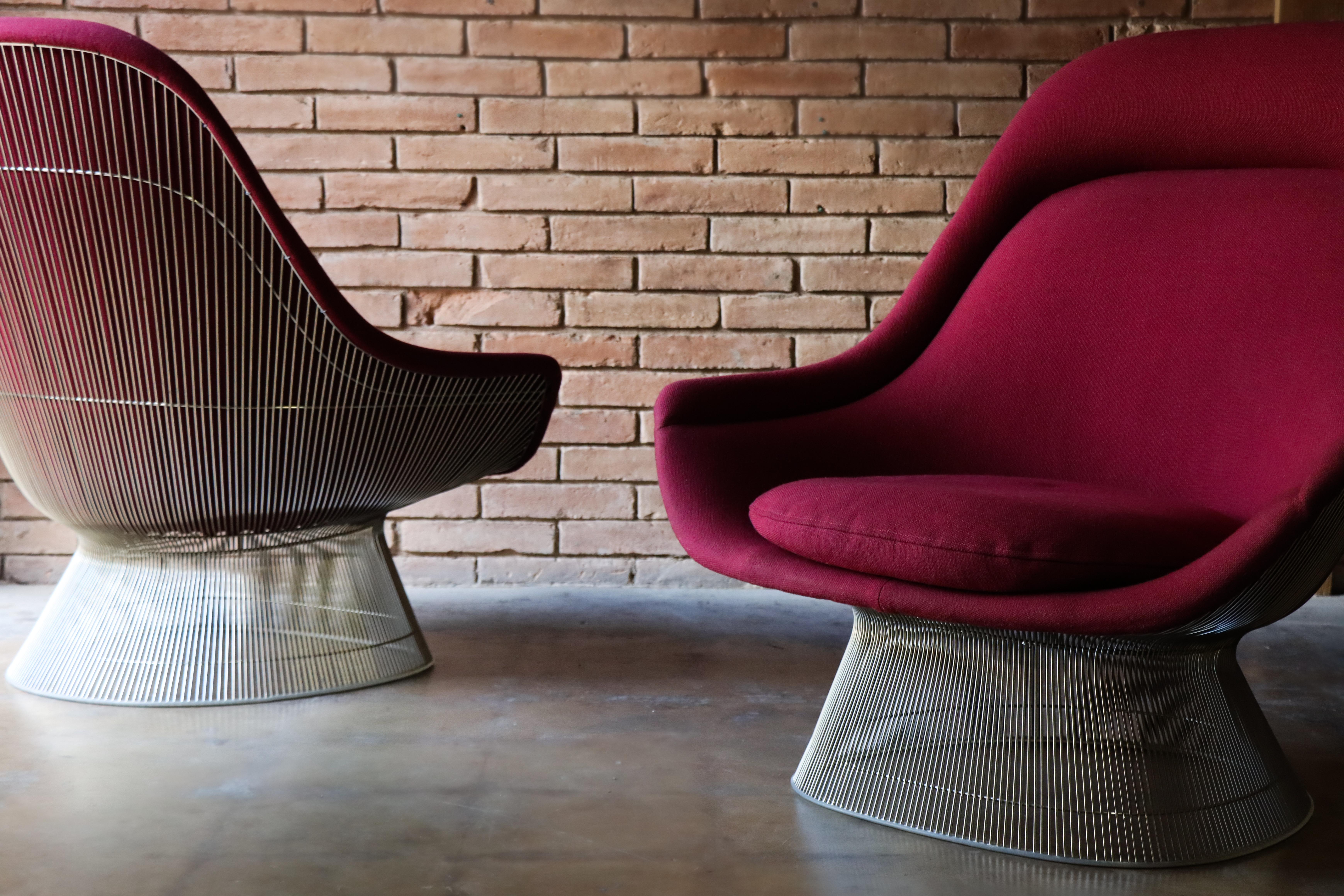 Mid-Century Modern Vintage Pair of Easy Chairs by Warren Platner, Knoll International, Mid Century For Sale
