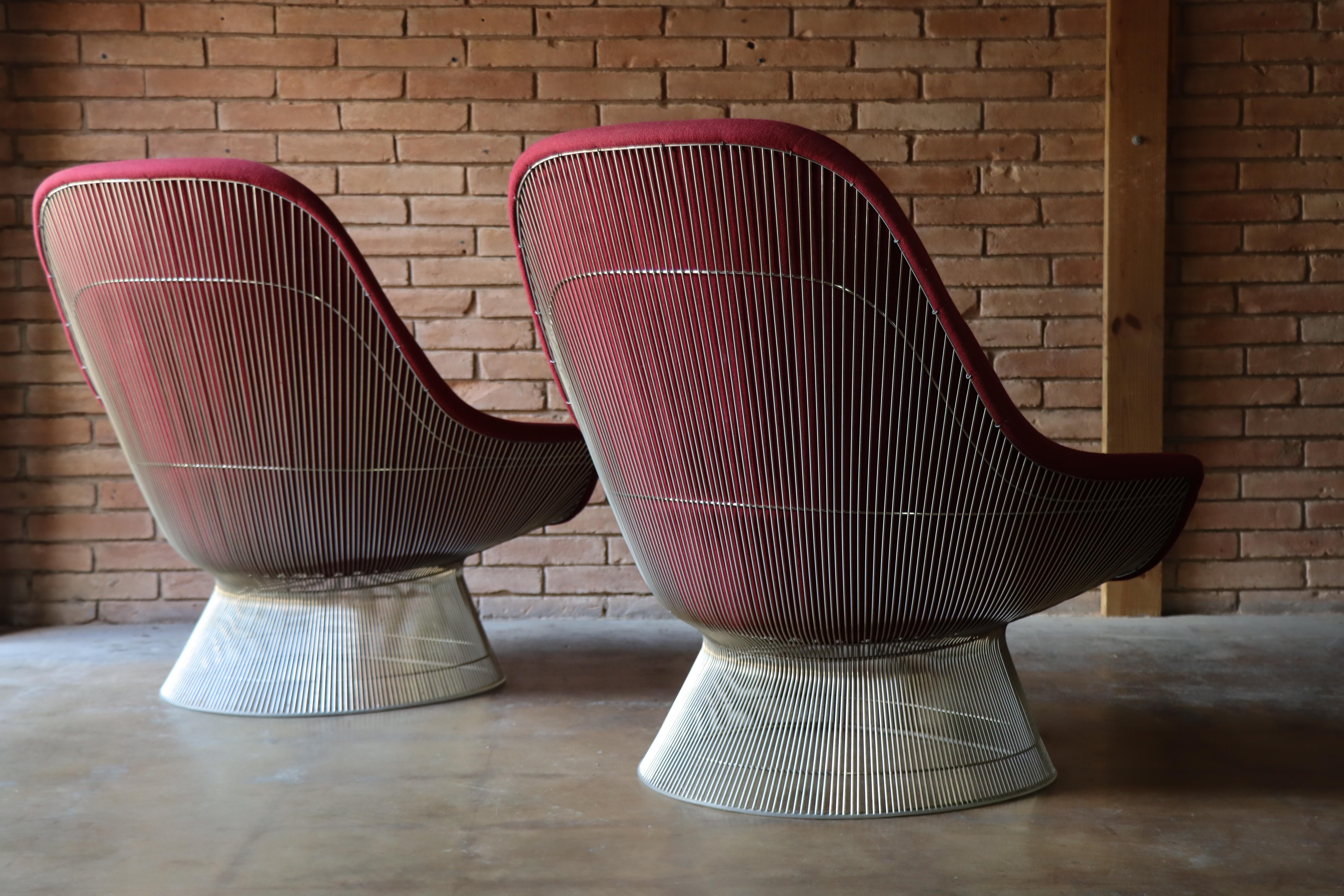 American Vintage Pair of Easy Chairs by Warren Platner, Knoll International, Mid Century For Sale
