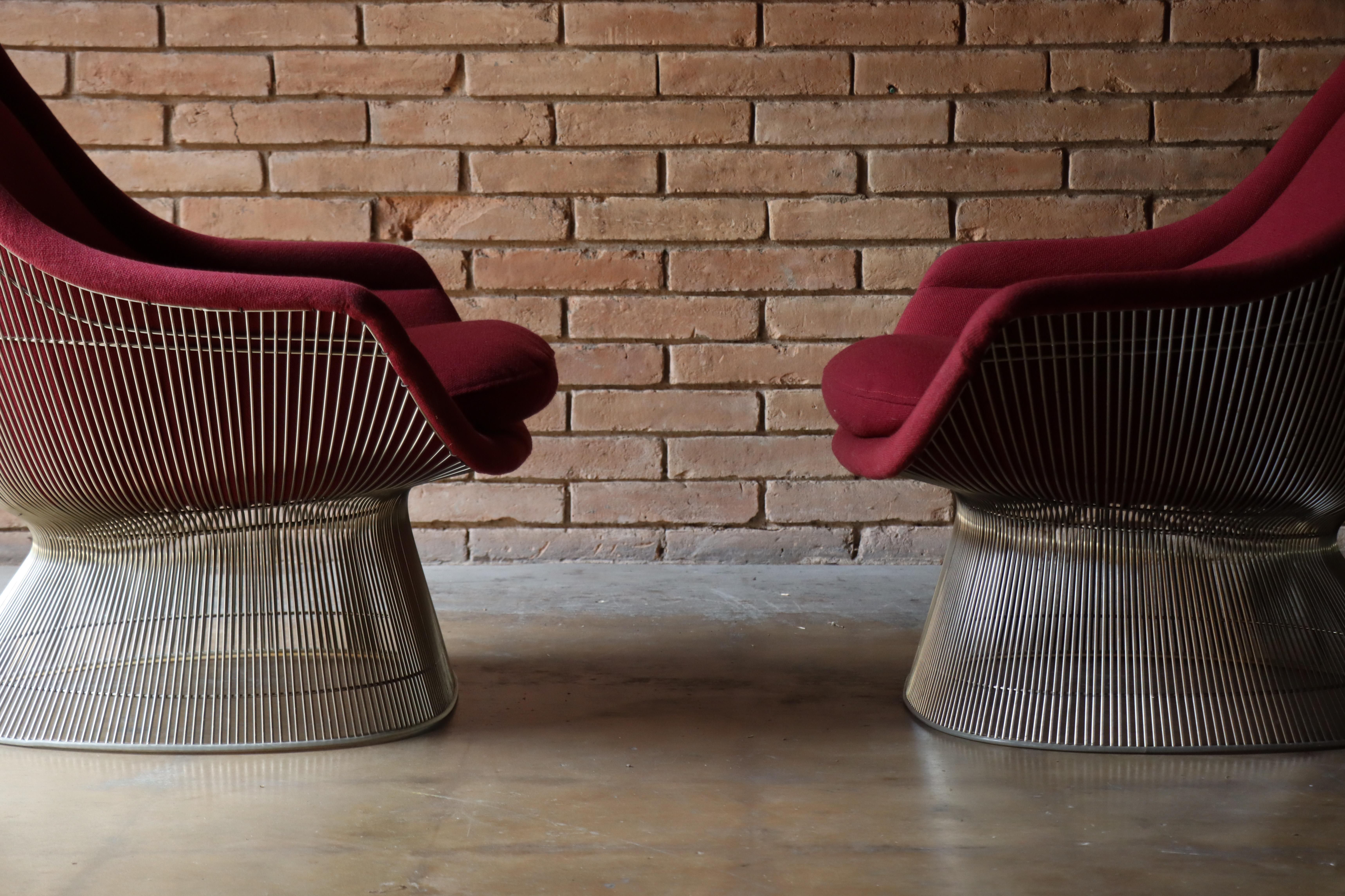 Vintage Pair of Easy Chairs by Warren Platner, Knoll International, Mid Century In Good Condition For Sale In Round Rock, TX