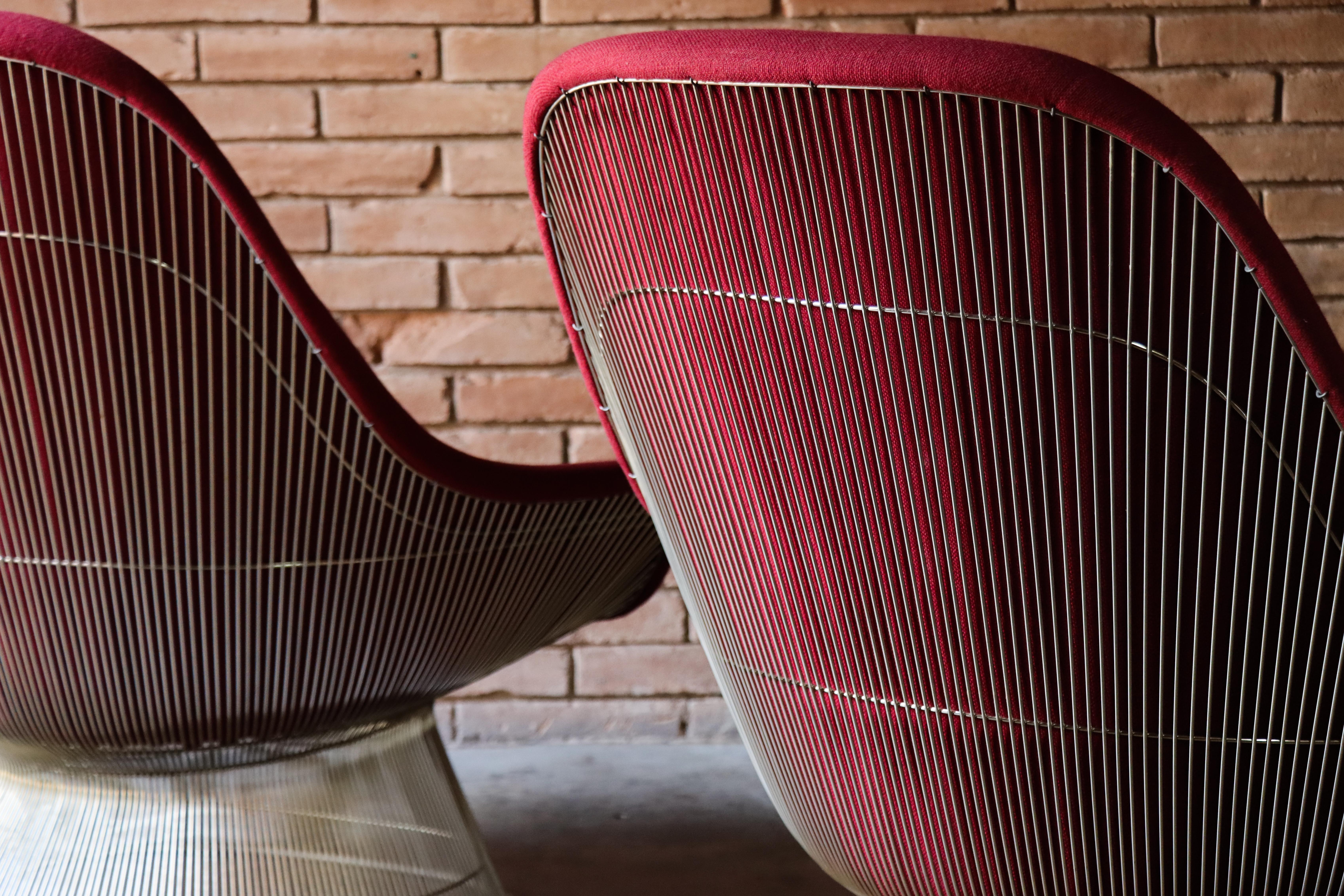 Mid-20th Century Vintage Pair of Easy Chairs by Warren Platner, Knoll International, Mid Century For Sale