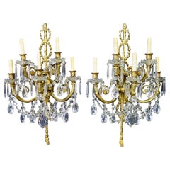 Antique Pair of Elaborate French Louis XV Style Wall Sconces