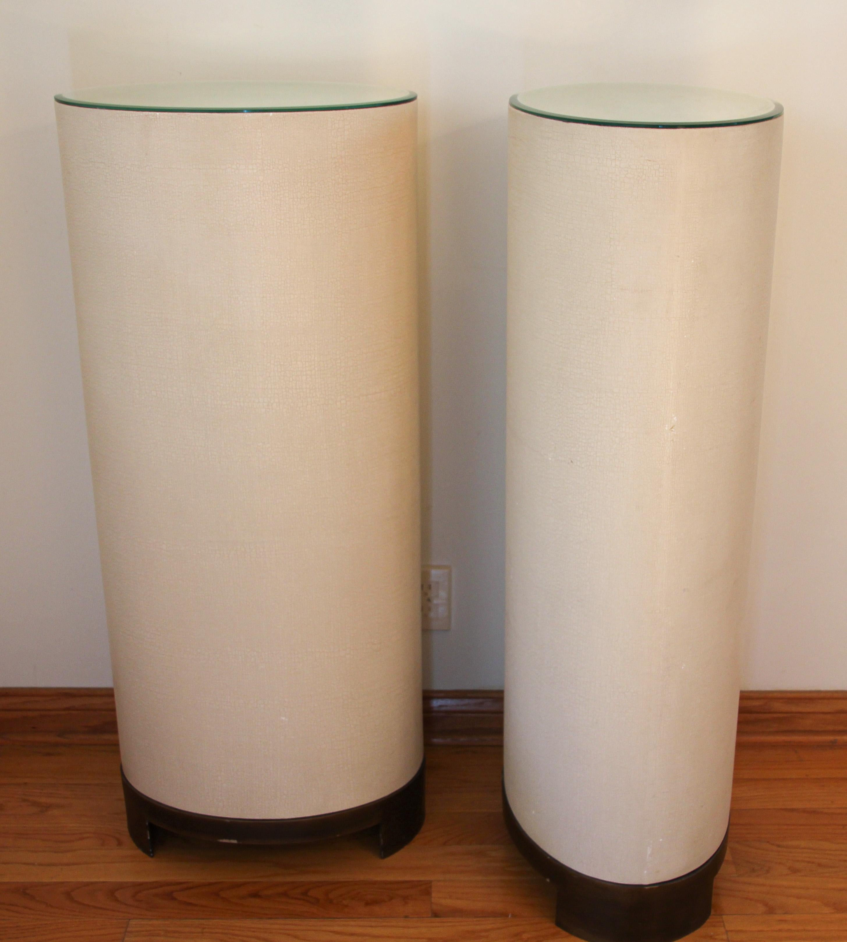 Vintage Pair of Ellipse Pedestals by Global Views For Sale 3