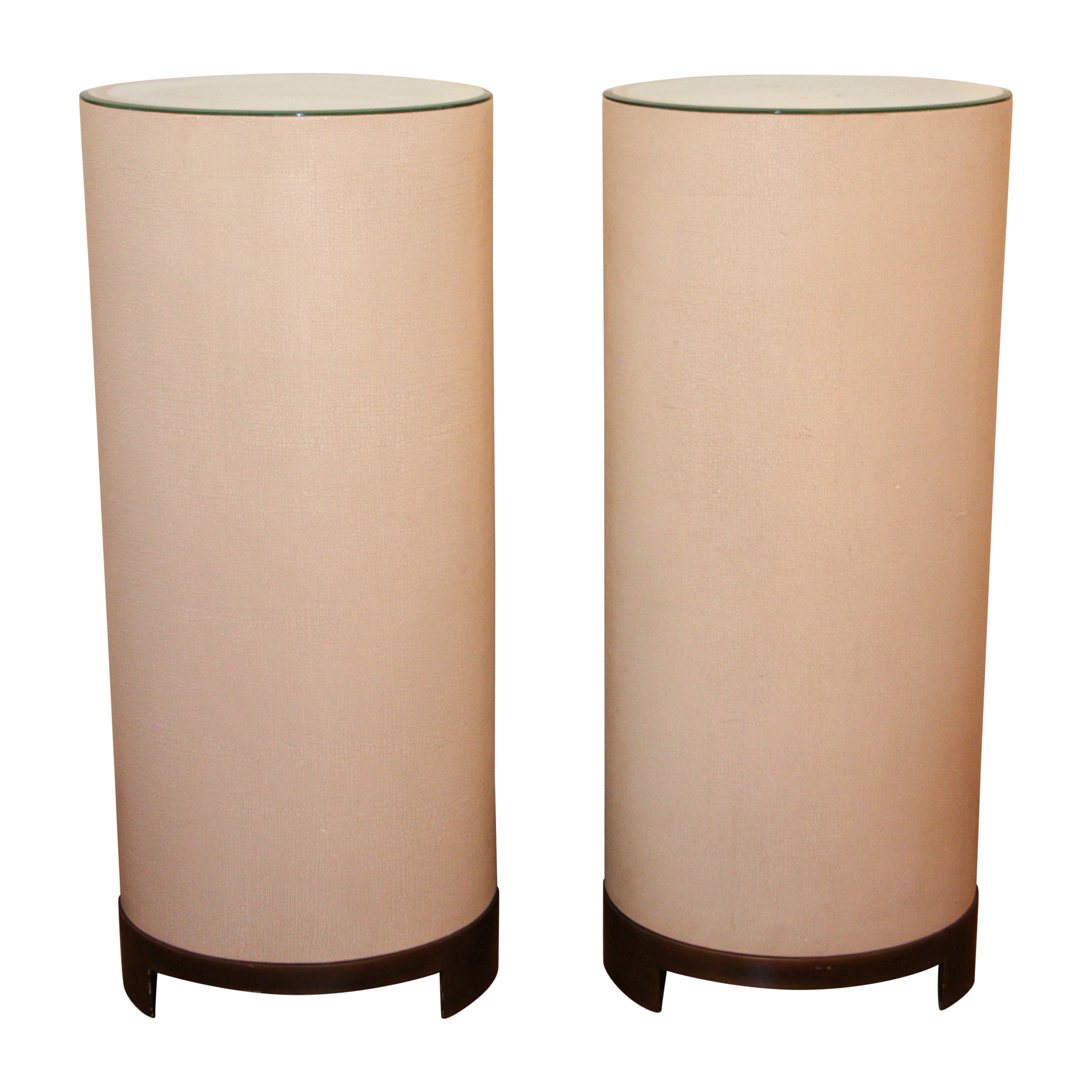 Paar Ellipsen-Sockel von Global Views, Vintage im Angebot