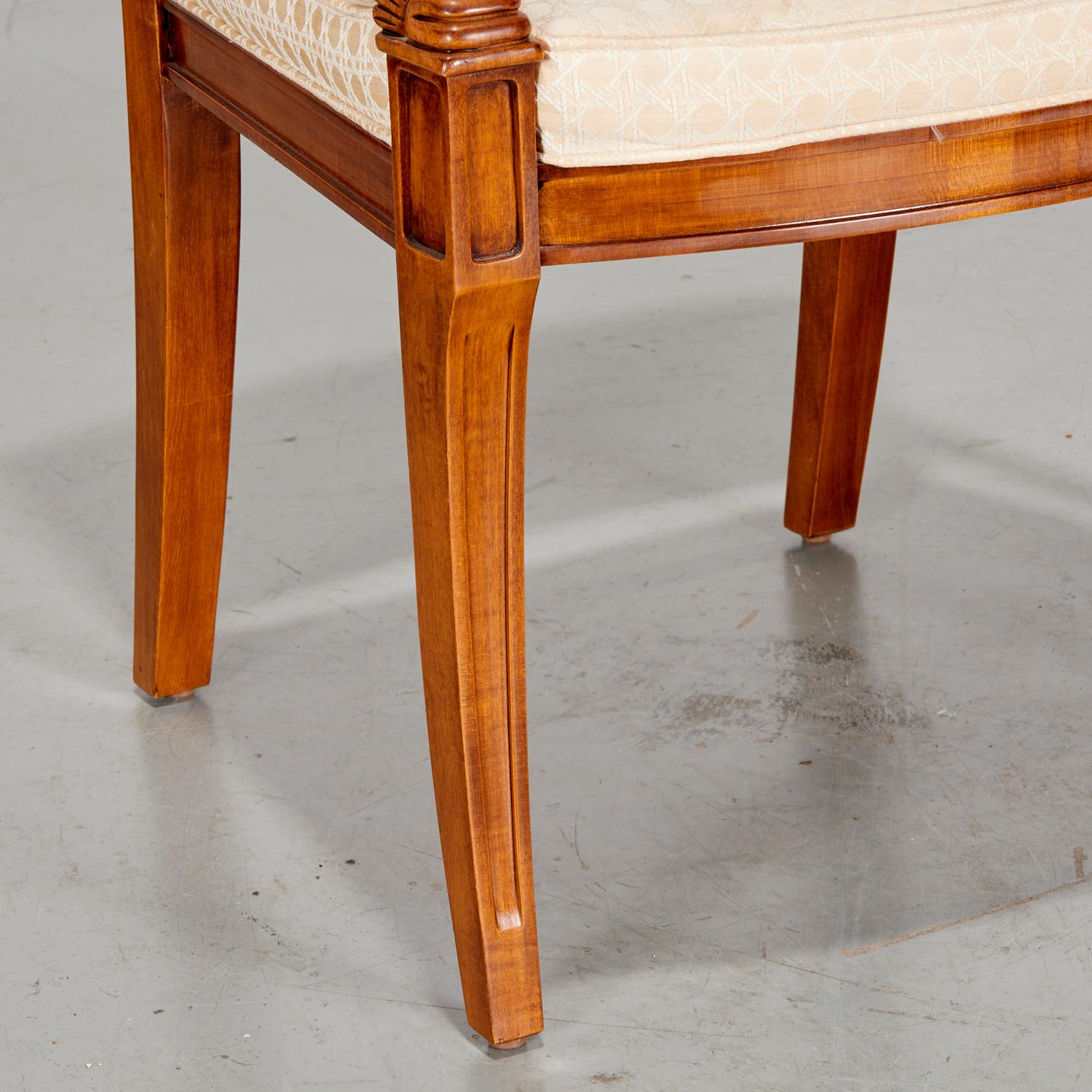 Joinery Vintage Pair of Empire Style Fauteuils with Carved Dolphin Arms by Century, USA For Sale