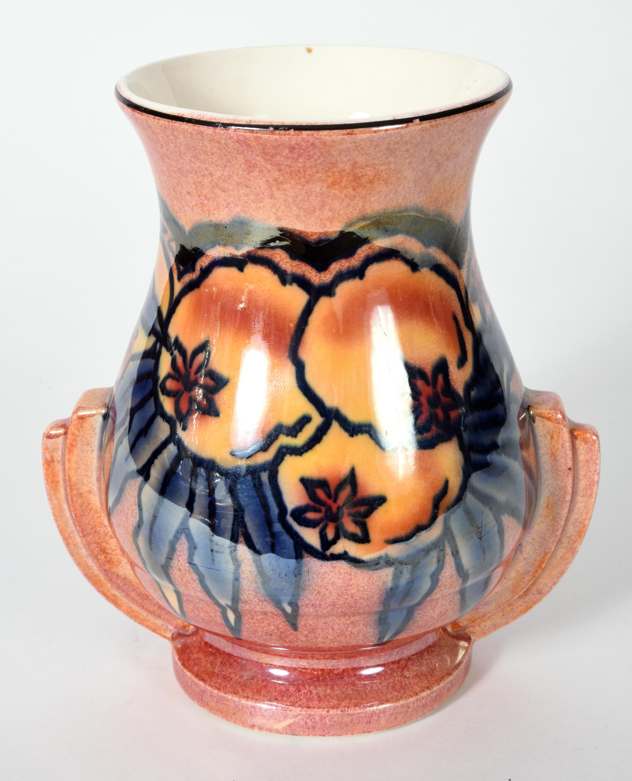 Vintage Pair of English Glazed Art Pottery Vases 2