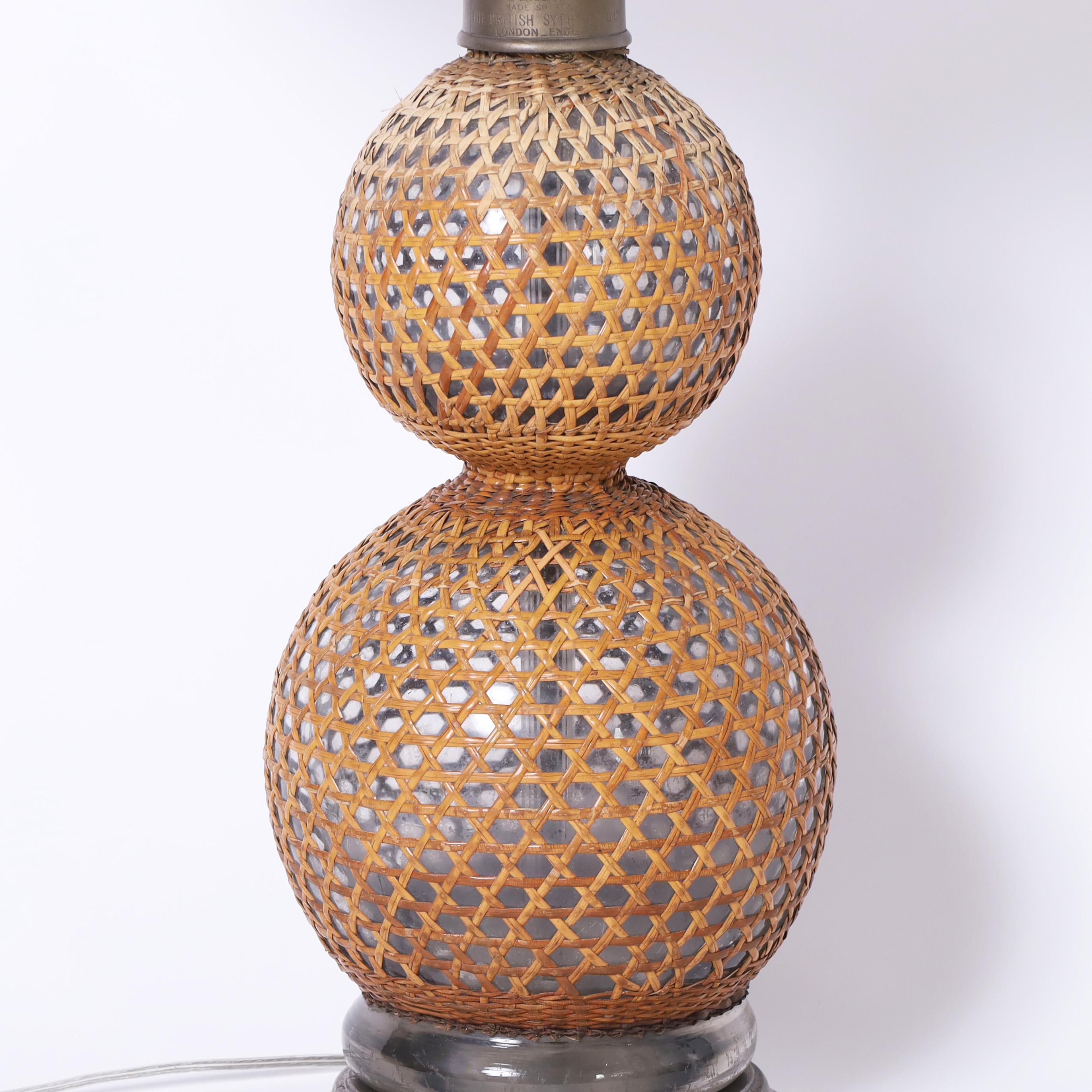 Hand-Crafted Vintage Pair of English Seltzer Bottle Table Lamps For Sale