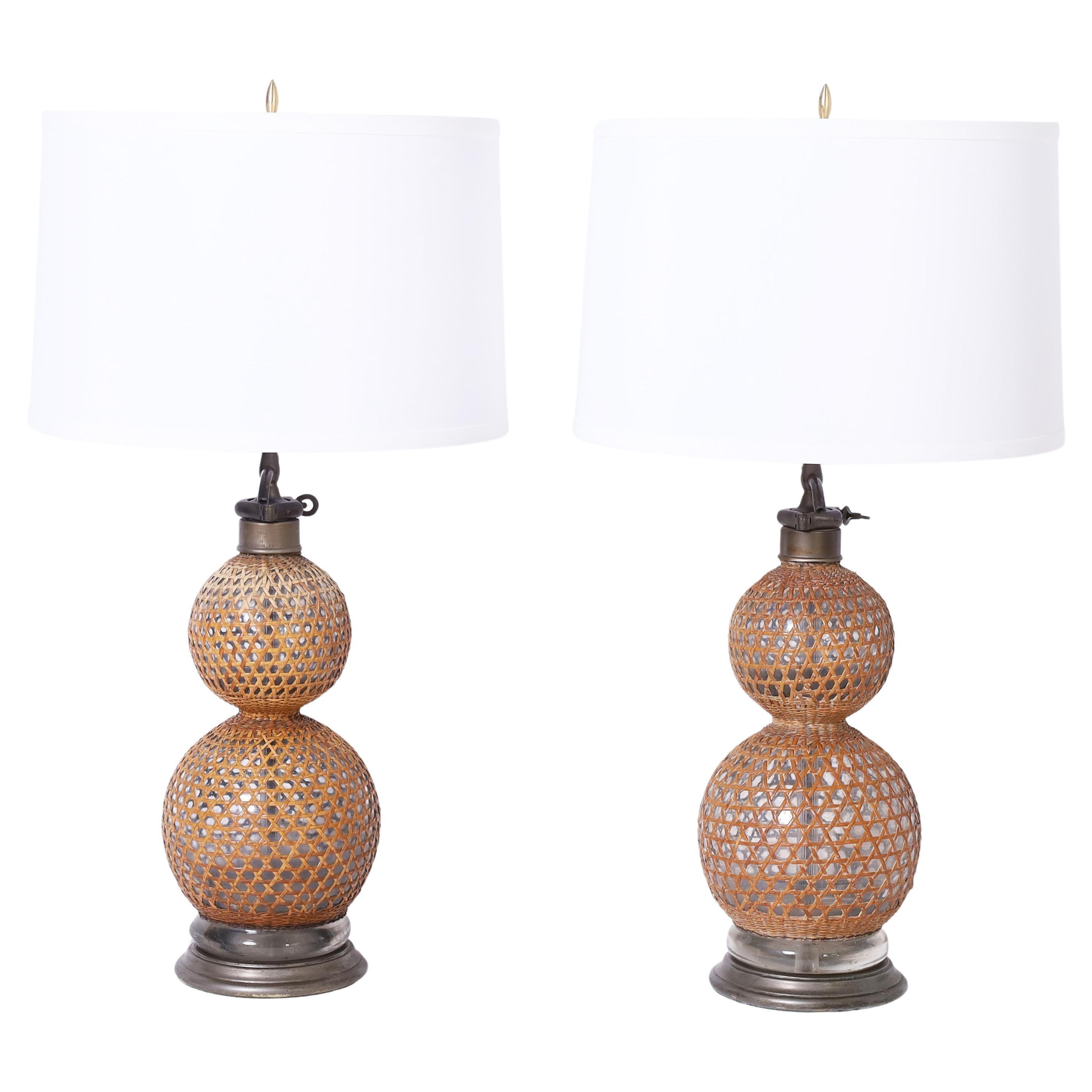 Vintage Pair of English Seltzer Bottle Table Lamps