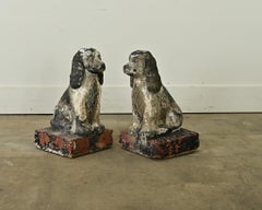 Vintage Pair of English Spaniel Garden Statues