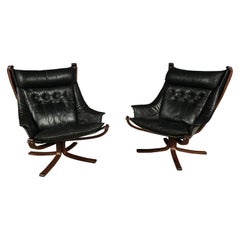 Vintage Pair of Falcon Chairs Designed by Sigurd Ressel, Norway, 1970s