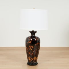Vintage Pair of Faux Tortoise Table Lamps