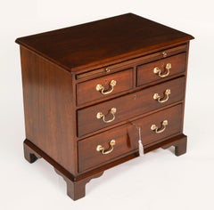 Vintage Pair of Flame Mahogany Bedside Chests With Slides 20th Century