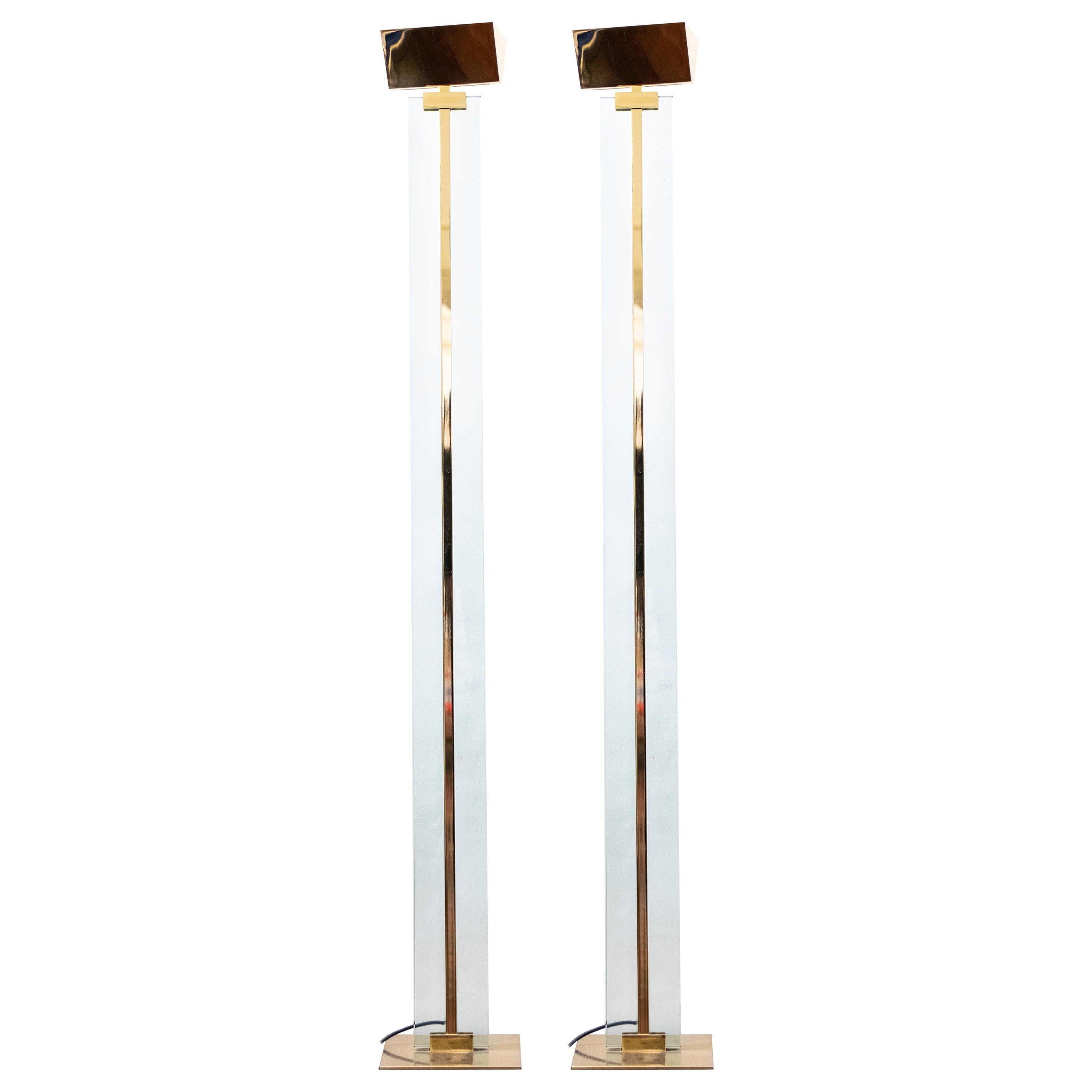 Vintage Pair of Floor Lamps by Gianfranco Frattini for Relco Design, 1970s For Sale