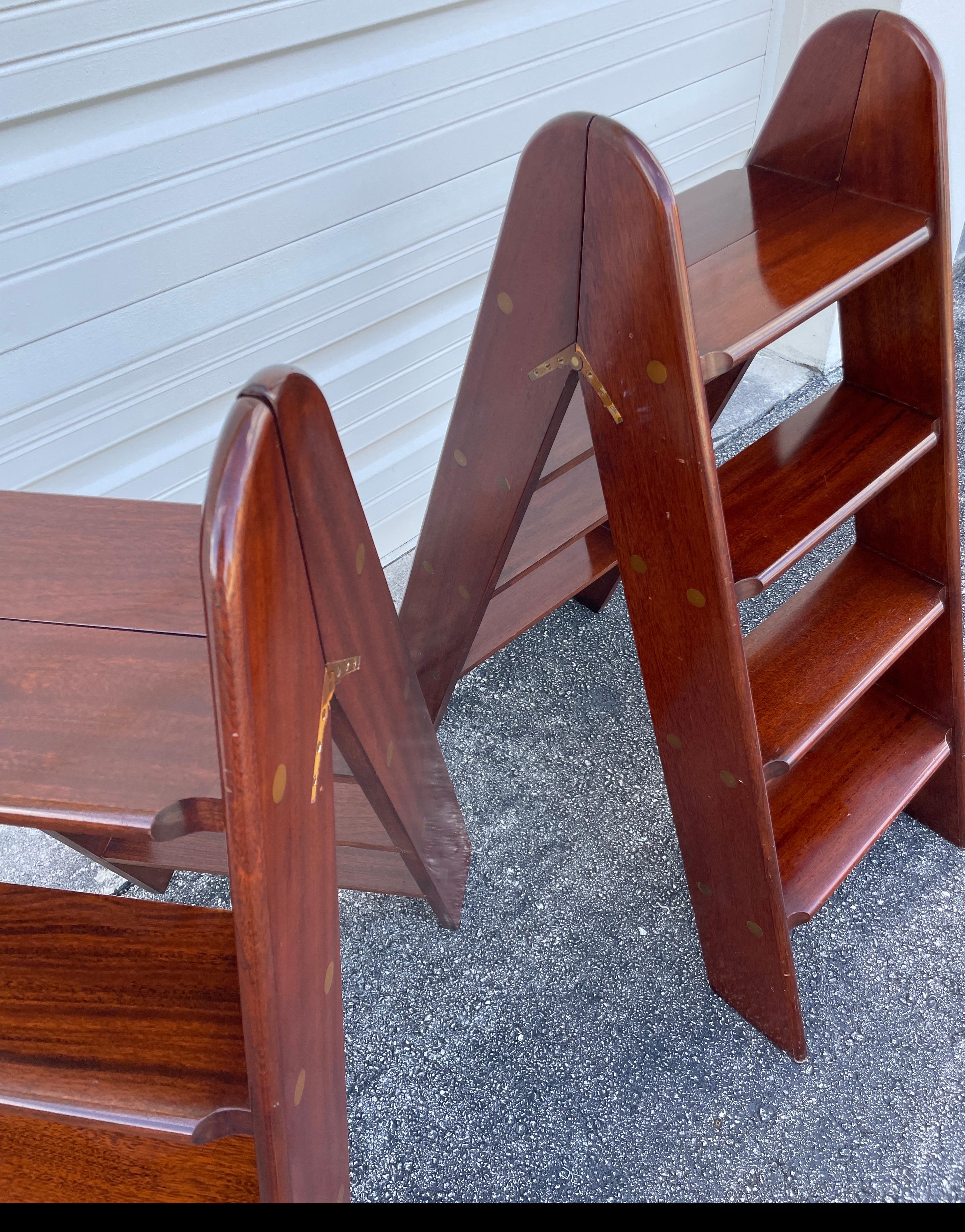20th Century Vintage Pair of Folding Library Steps For Sale