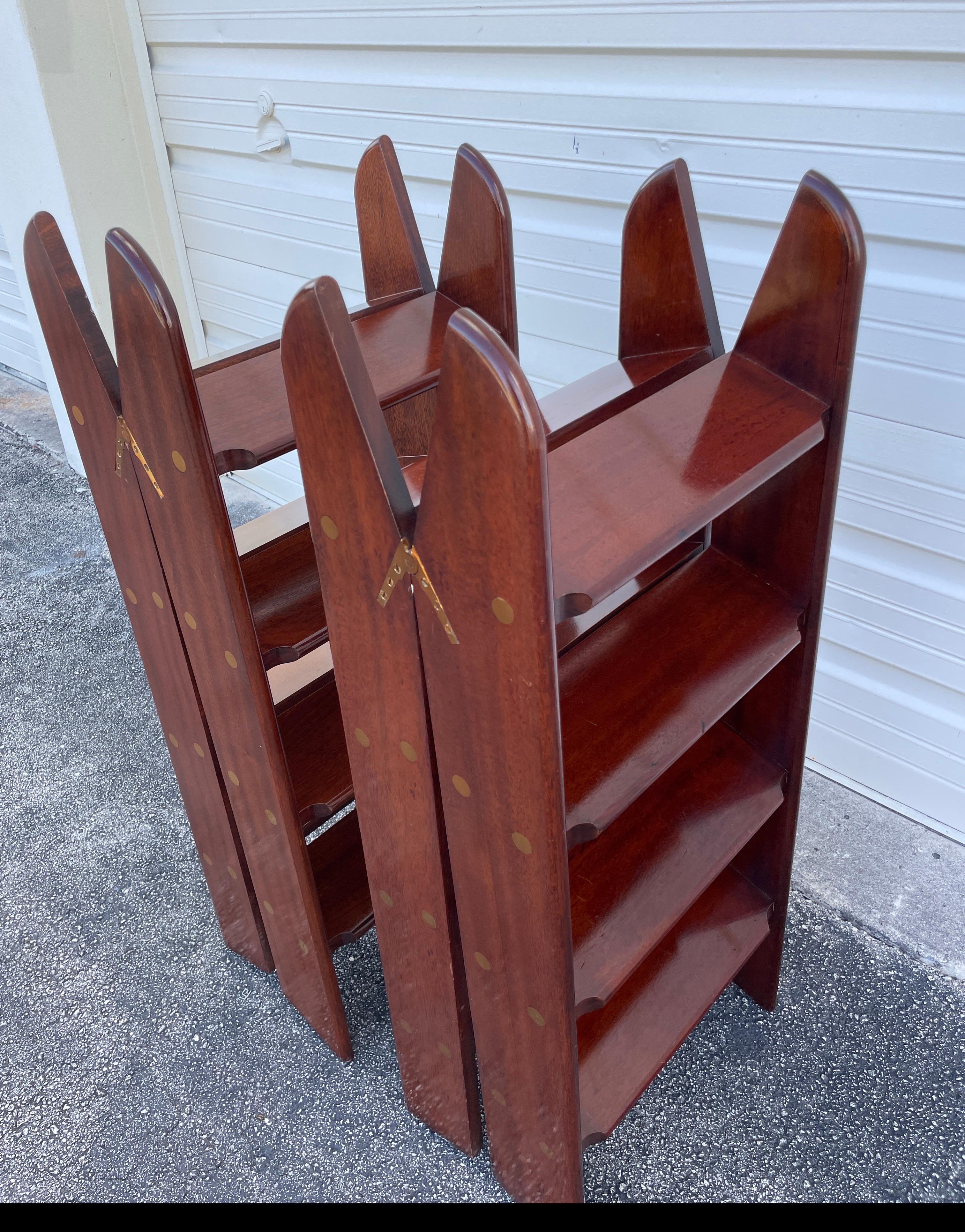 Vintage Pair of Folding Library Steps For Sale 2