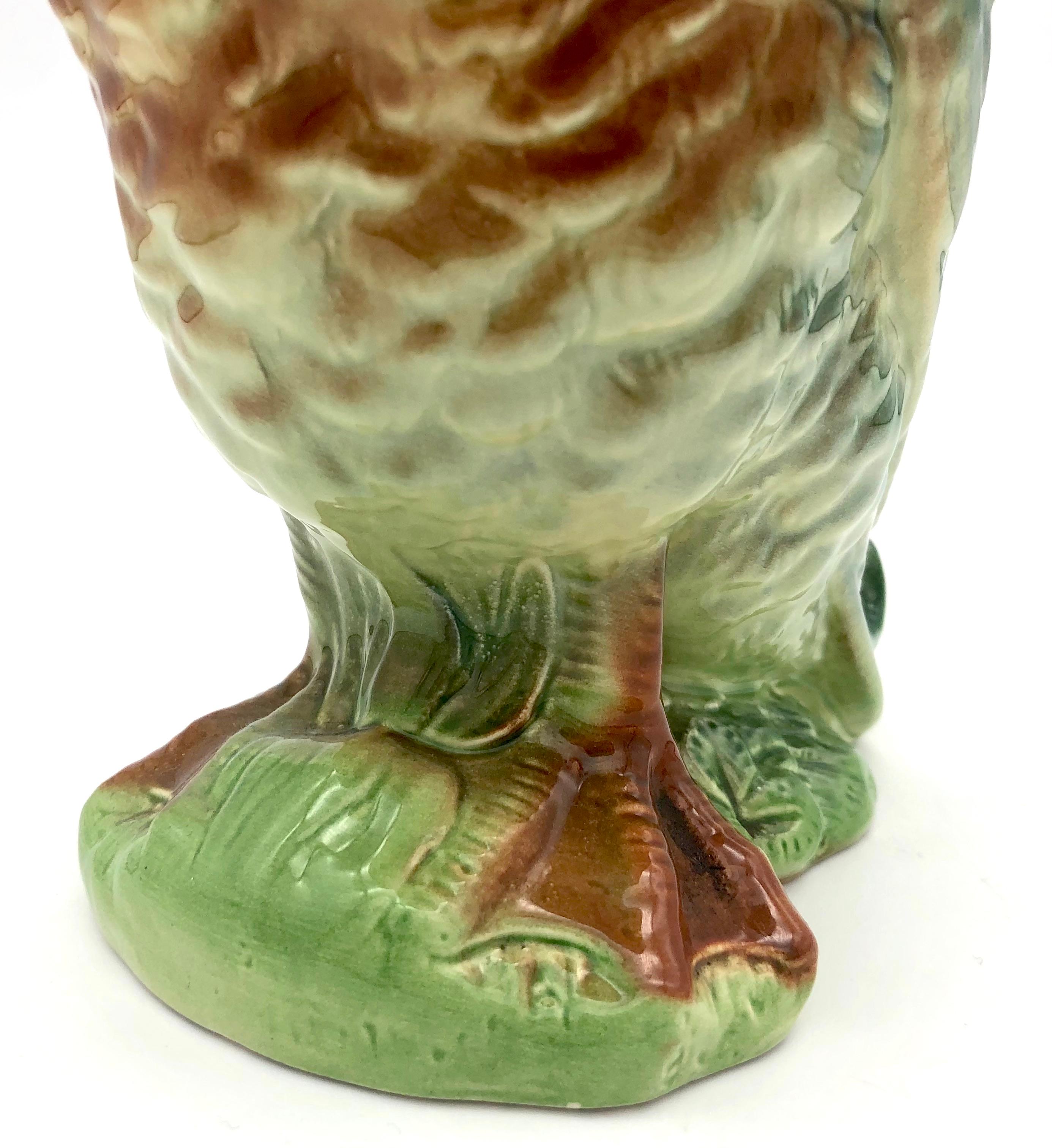 Mid-20th Century Vintage Pair of French Duck Water Pitcherts Jugs St. Clement Ceramic Faience
