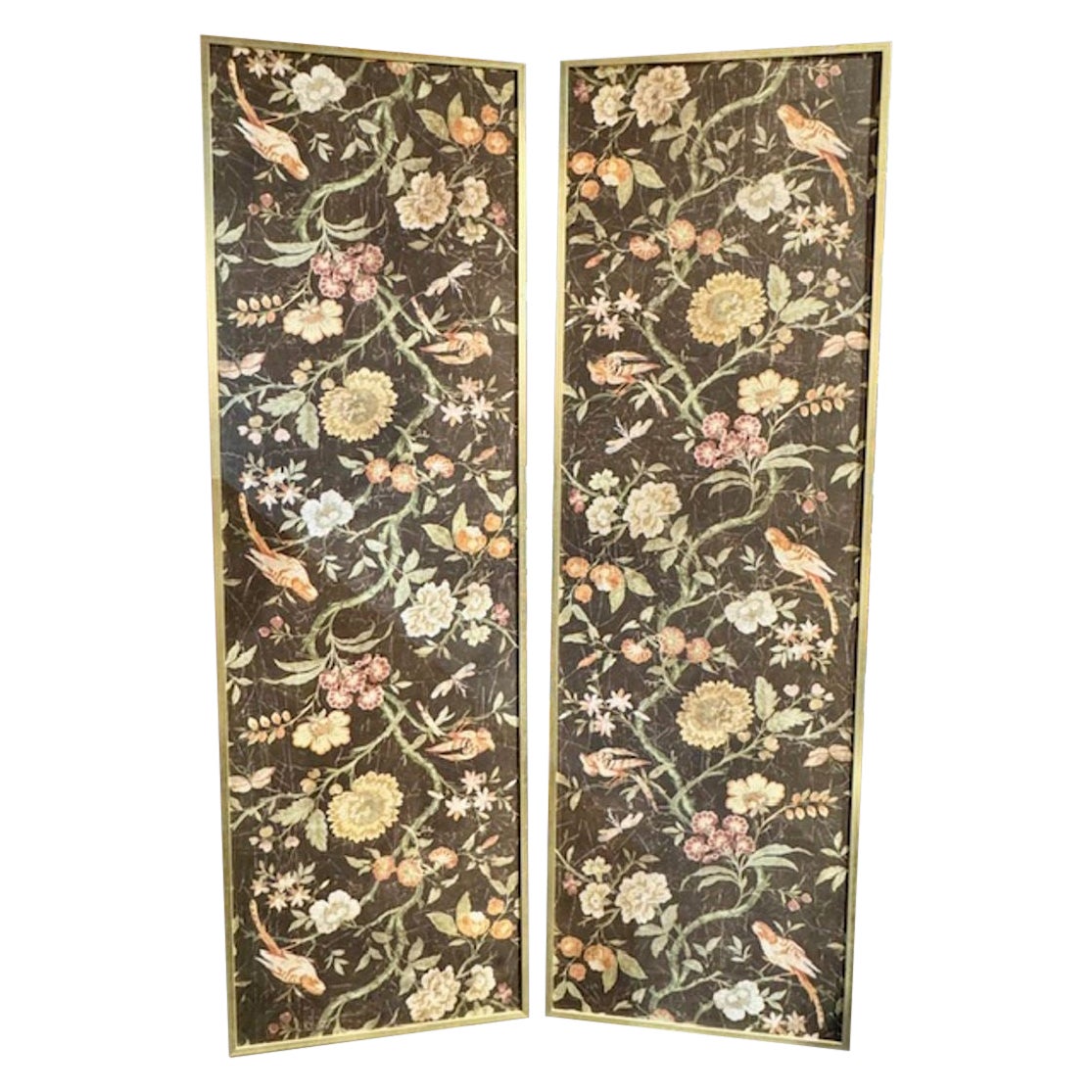 Vintage Pair Französisch gerahmt Panels