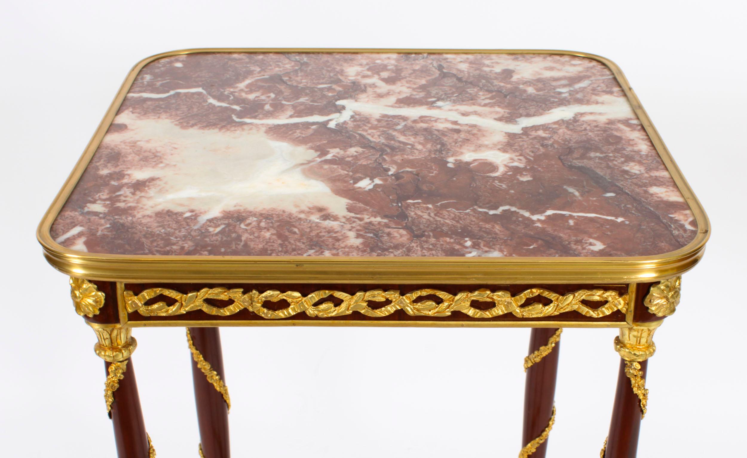Vintage Pair of French Louis Revival Ormolu Mounted Occasional Tables, 20th C For Sale 7