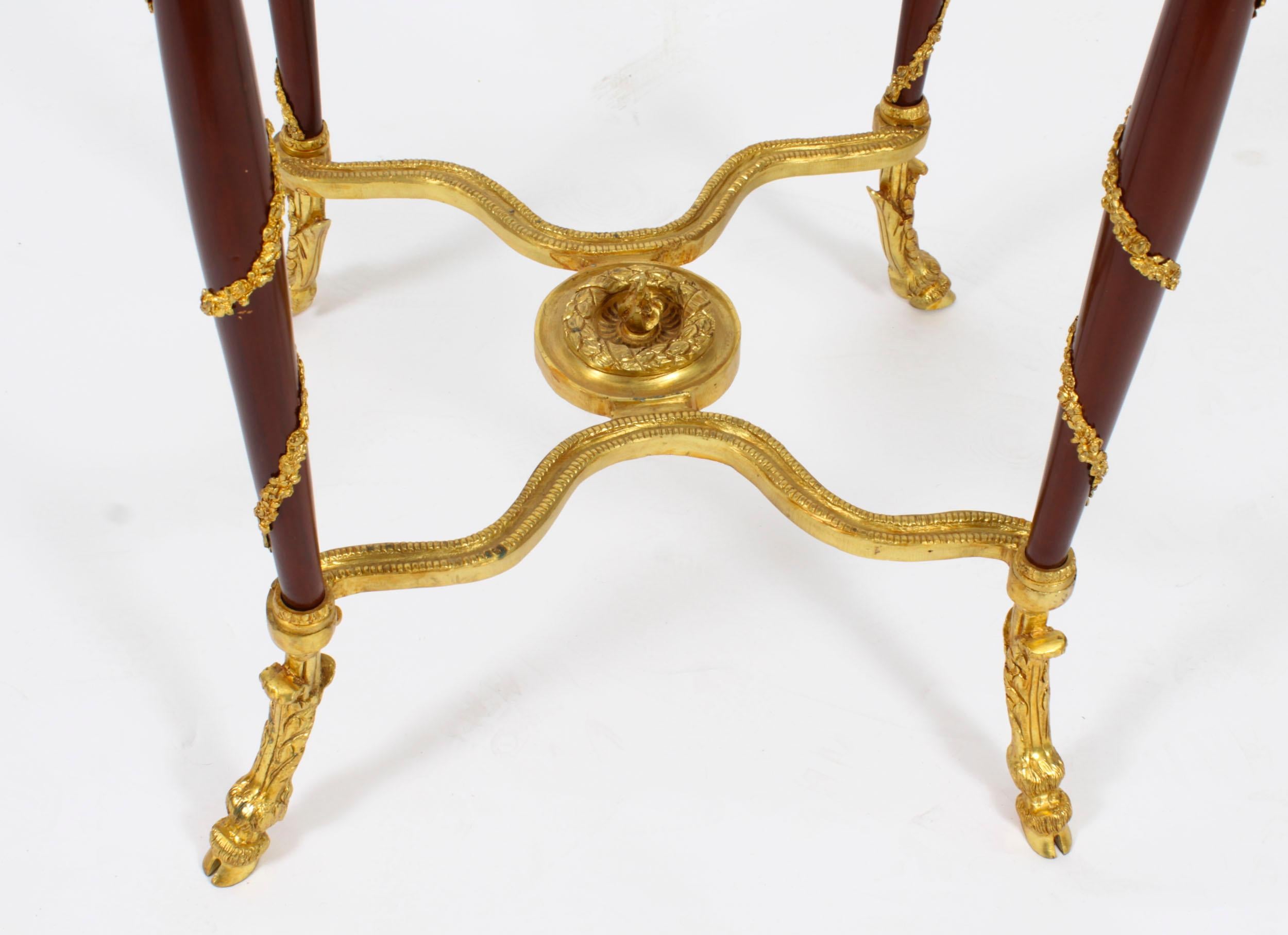 Vintage Pair of French Louis Revival Ormolu Mounted Occasional Tables, 20th C For Sale 9