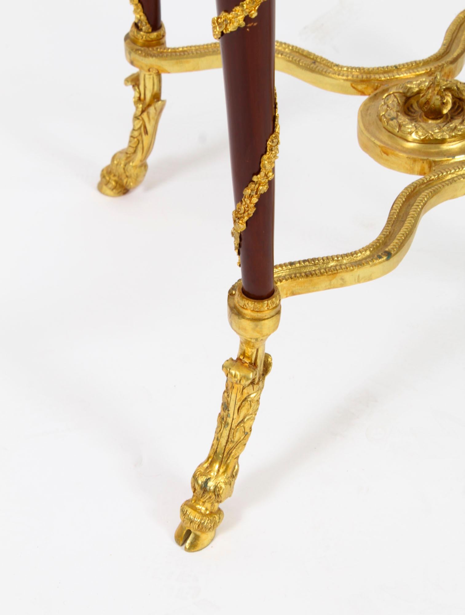 Vintage Pair of French Louis Revival Ormolu Mounted Occasional Tables, 20th C For Sale 11