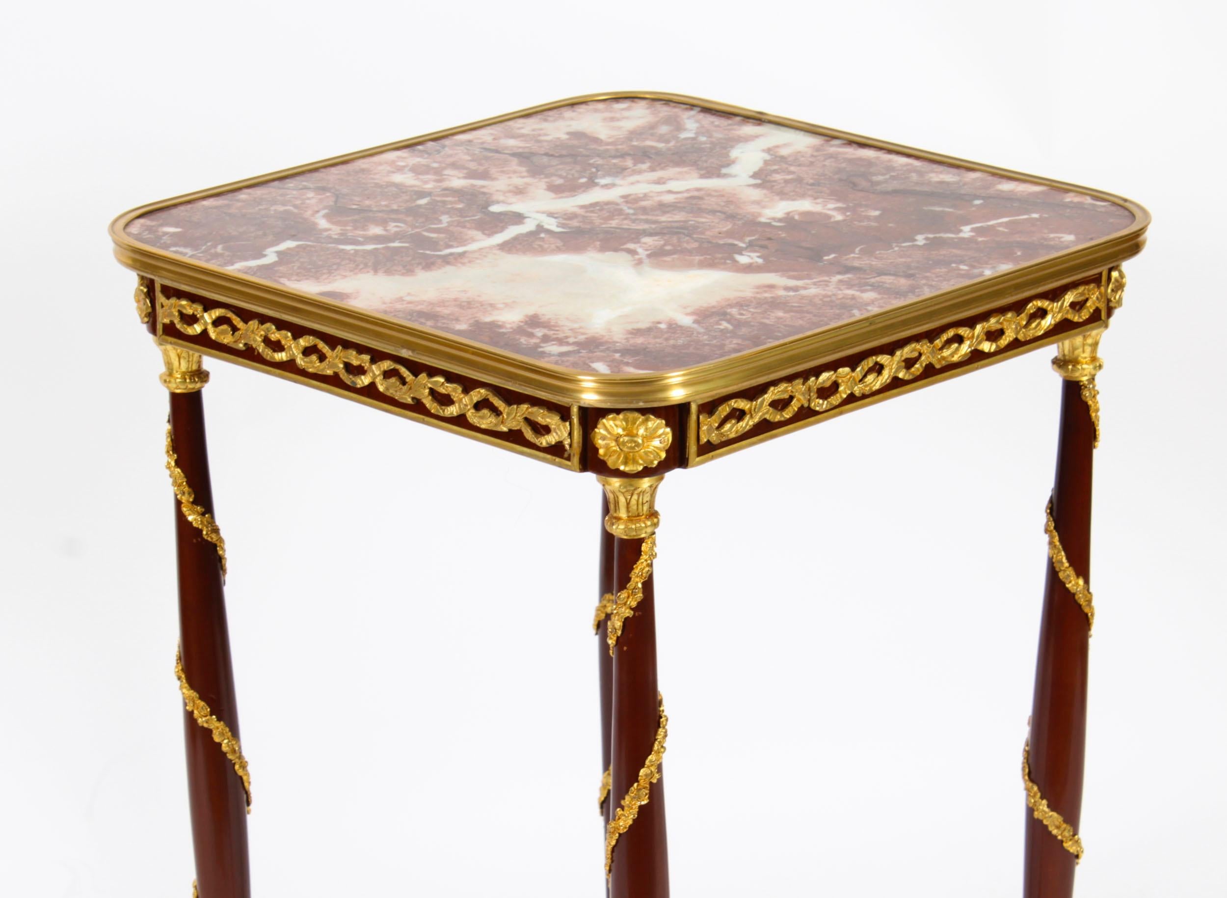 Vintage Pair of French Louis Revival Ormolu Mounted Occasional Tables, 20th C For Sale 12