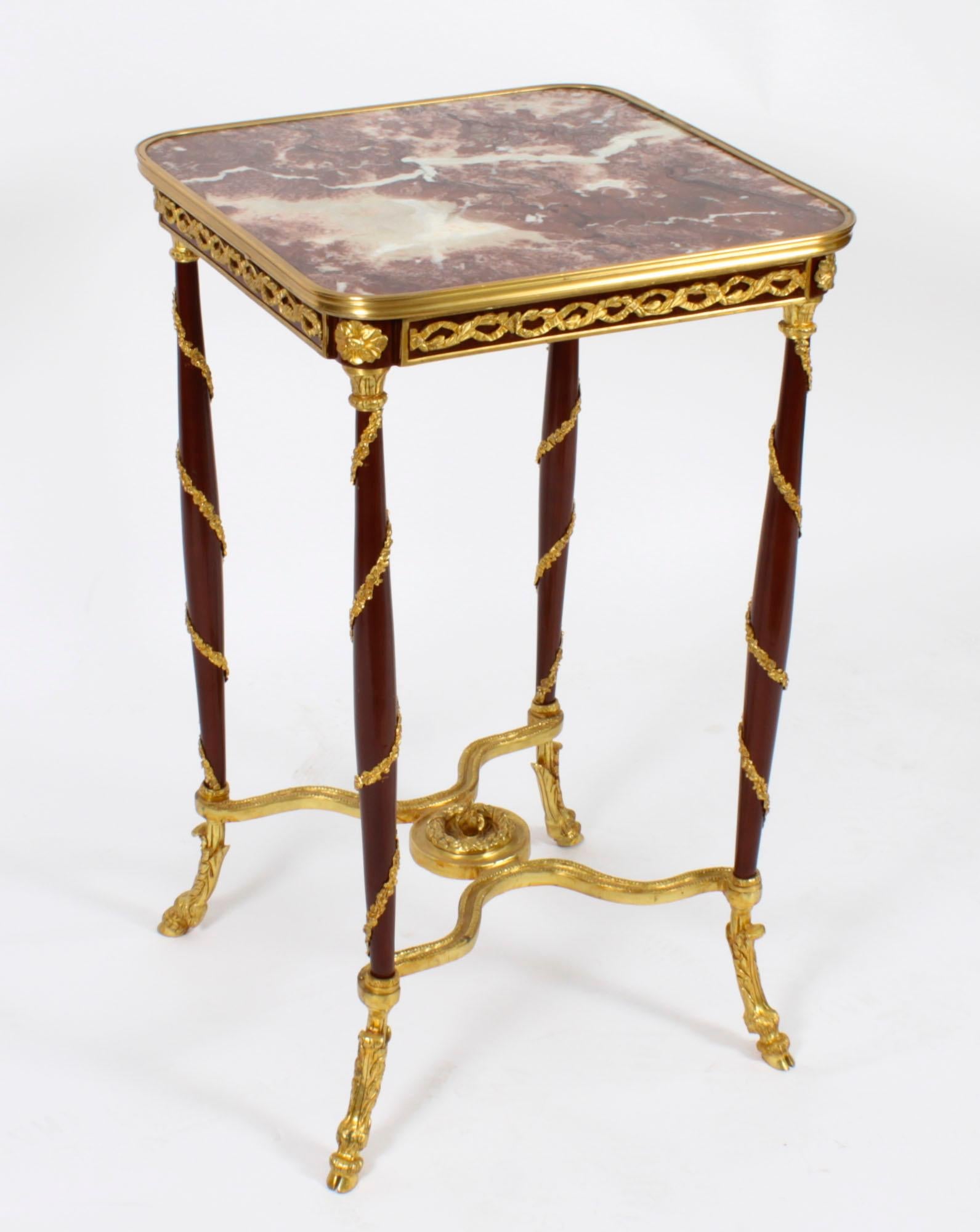 Vintage Pair of French Louis Revival Ormolu Mounted Occasional Tables, 20th C In Good Condition For Sale In London, GB