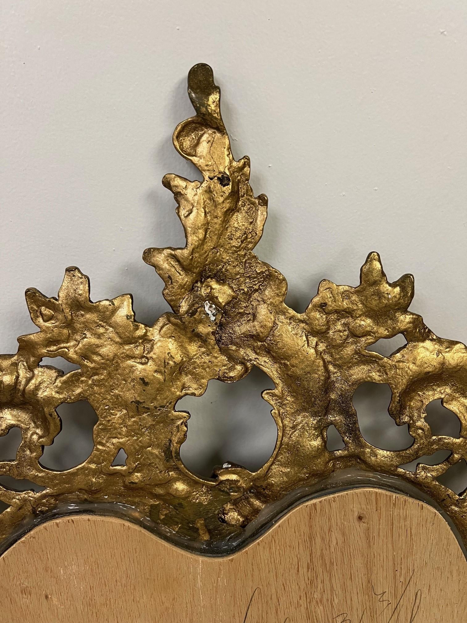 Vintage Pair of French Rococo Style Mirrors Brass Frames    For Sale 13