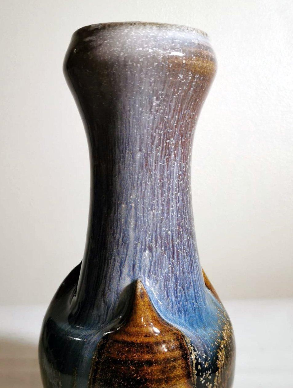 Grès Paire de vases français vintage en porcelaine de grès colorée 'Gres' en vente