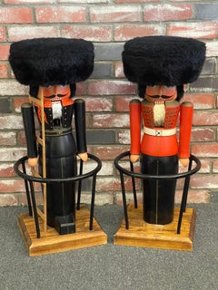Vintage Pair of German Nutcracker Barstools by Volkmar Matthes