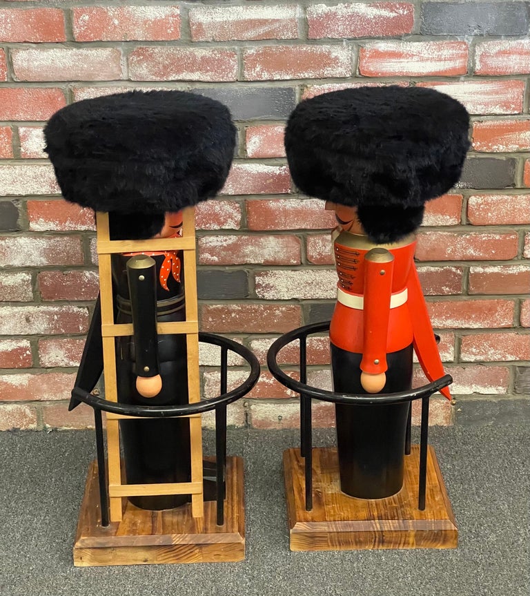 Vintage Pair of German Nutcracker Barstools by Volkmar Matthes at