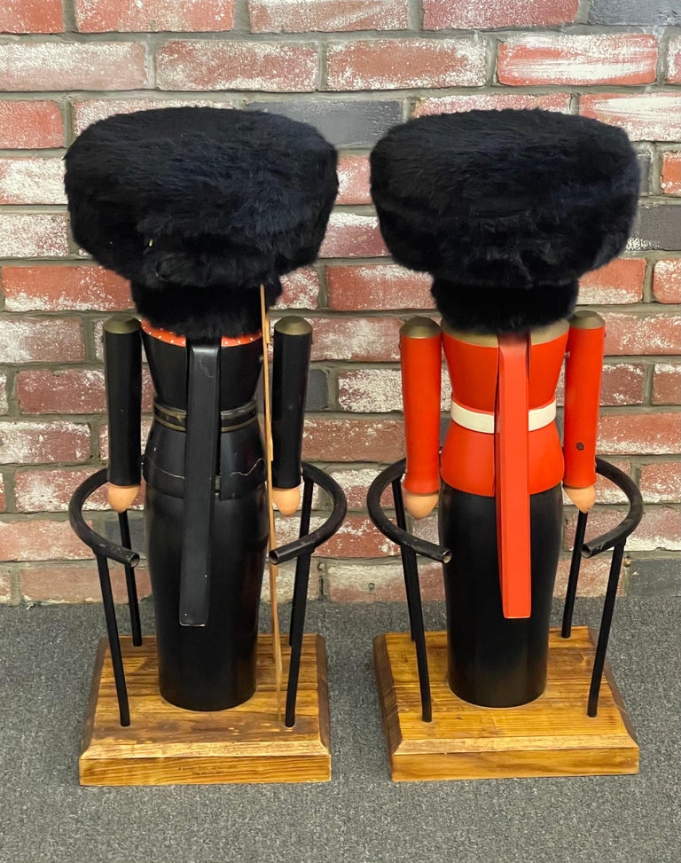 Vintage Pair of German Nutcracker Barstools by Volkmar Matthes at