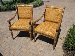 Vintage Pair of Gilded Accent Chairs