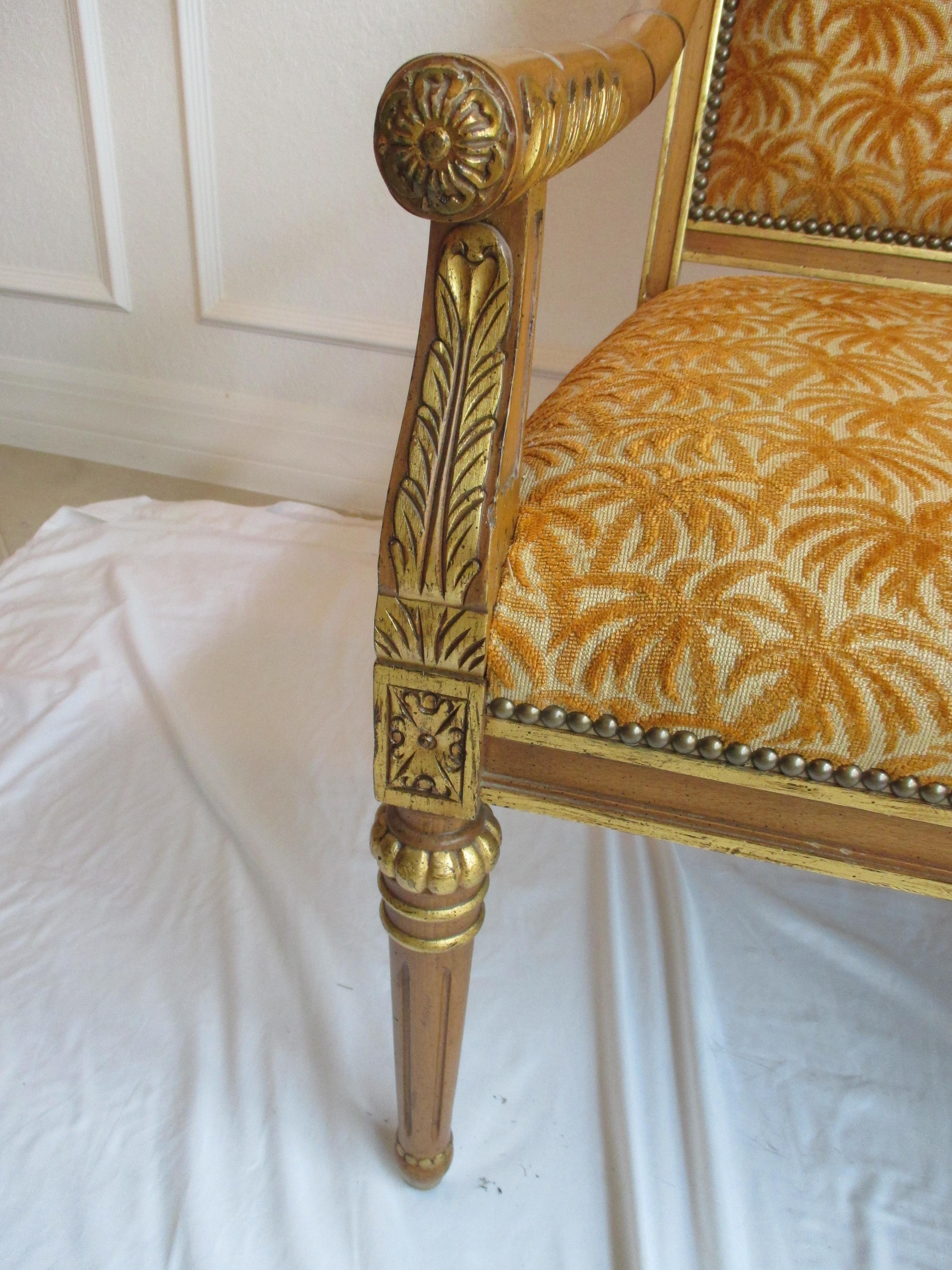 Vintage Pair of Gilded Accent Chairs In Good Condition For Sale In Naples, FL