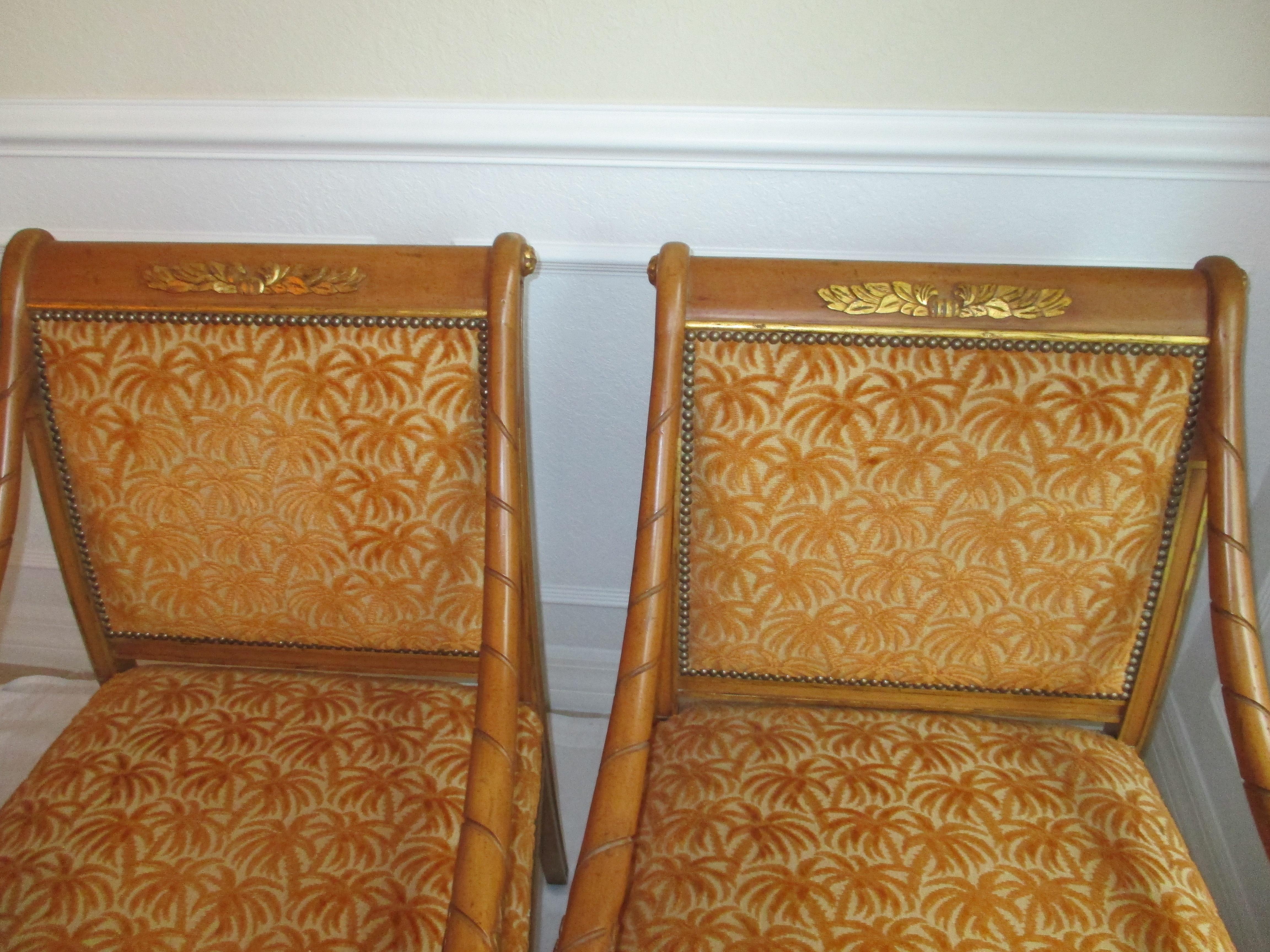 Vintage Pair of Gilded Accent Chairs For Sale 2