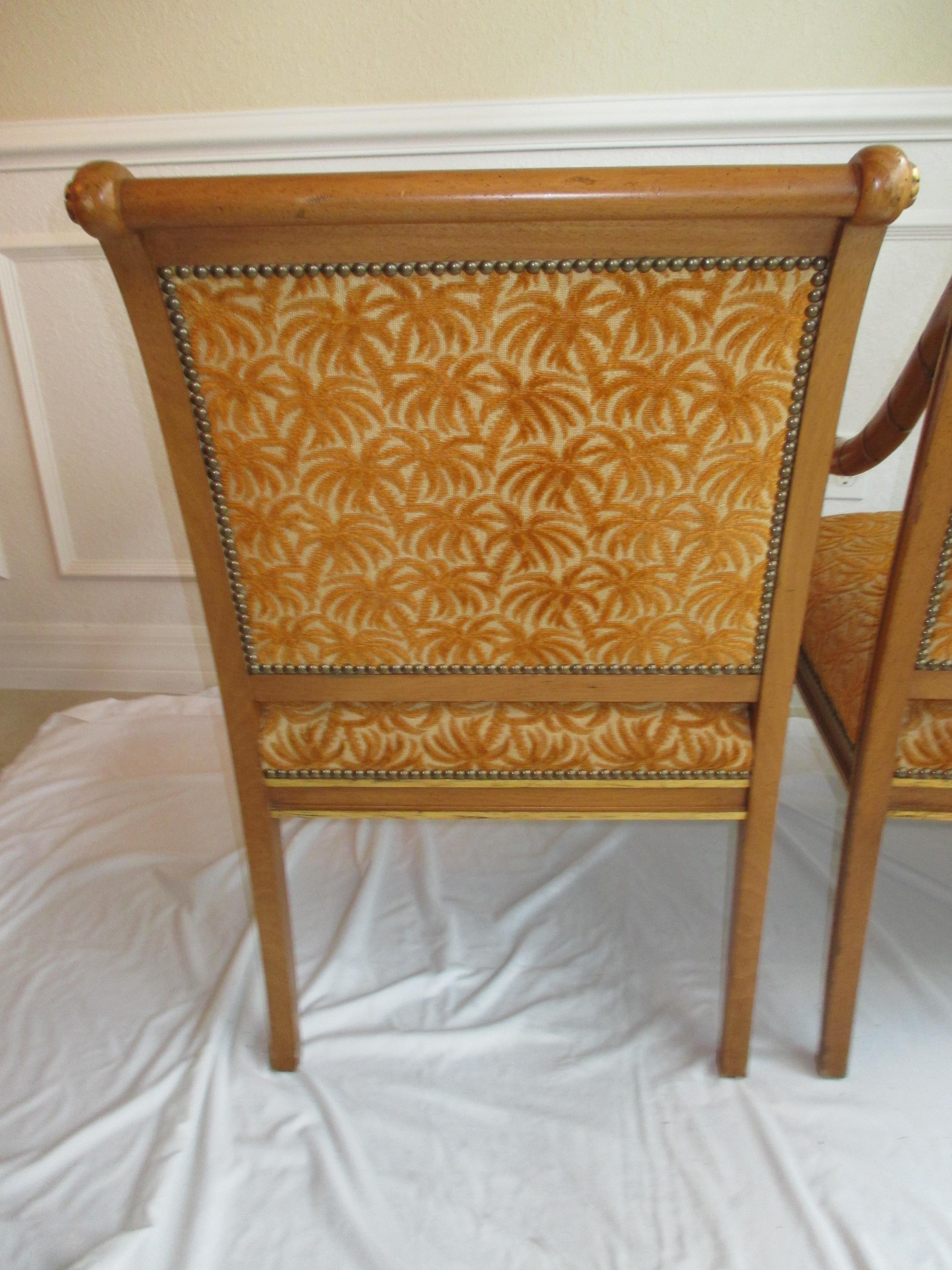 Vintage Pair of Gilded Accent Chairs For Sale 3
