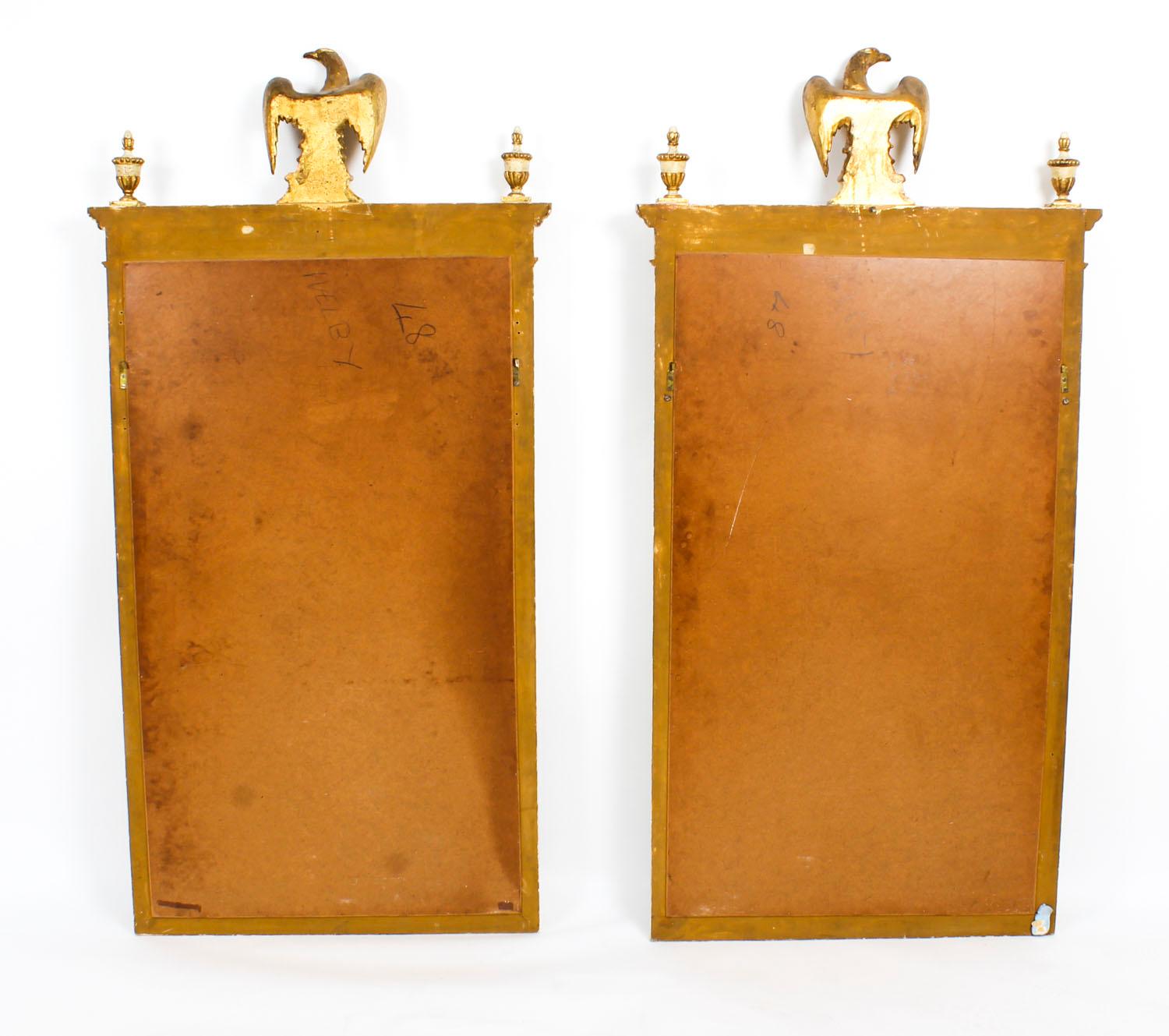 Vintage Pair of Gilded and Cream Painted Georgian Revival Mirrors, 20th Century 4