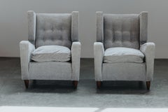 Vintage Pair of Gio Ponti Wingback Lounge Chairs From Italy, Circa 1960